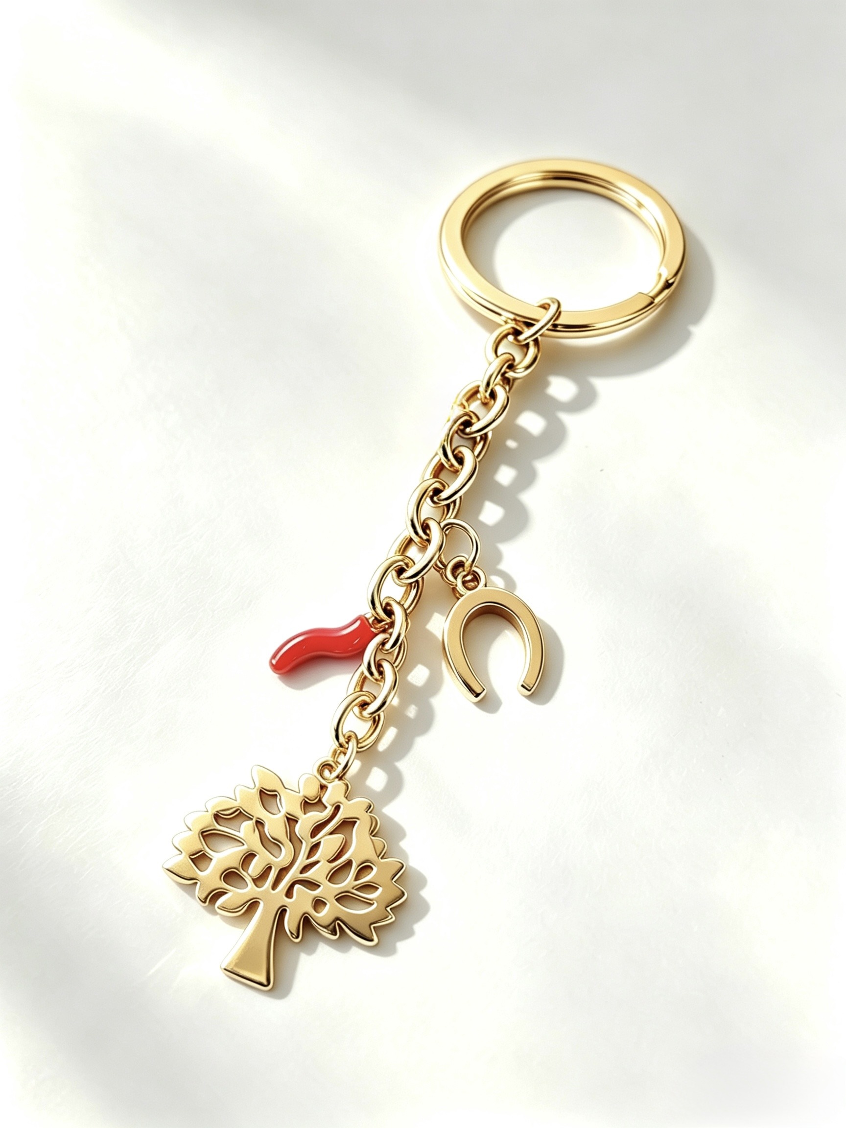 Mayorista HANA BIJOUX - Llavero Amuleto de la Suerte Árbol de la Vida – Variante Oro / Plata