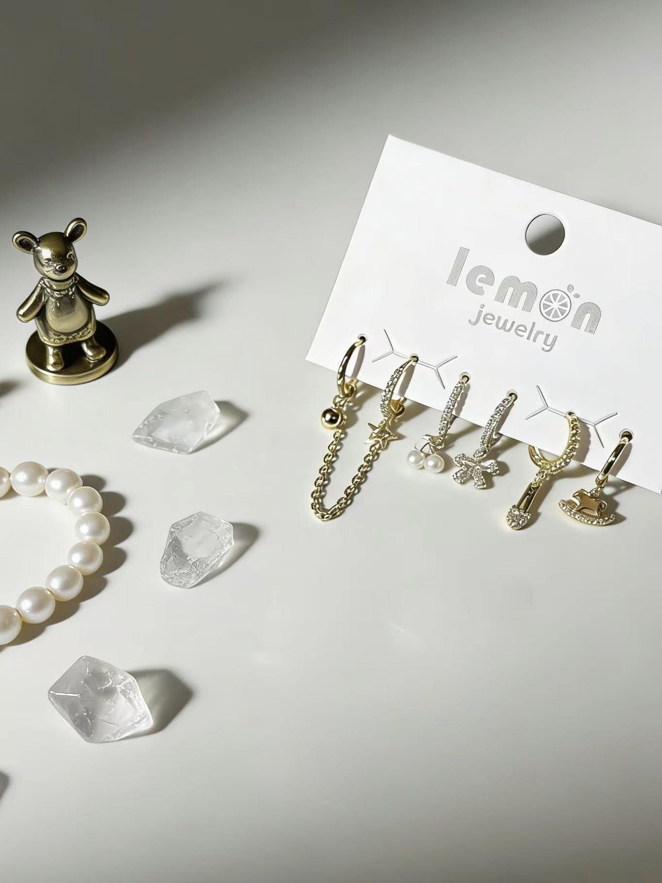 Wholesaler HANA BIJOUX - Copper and zircon earring set