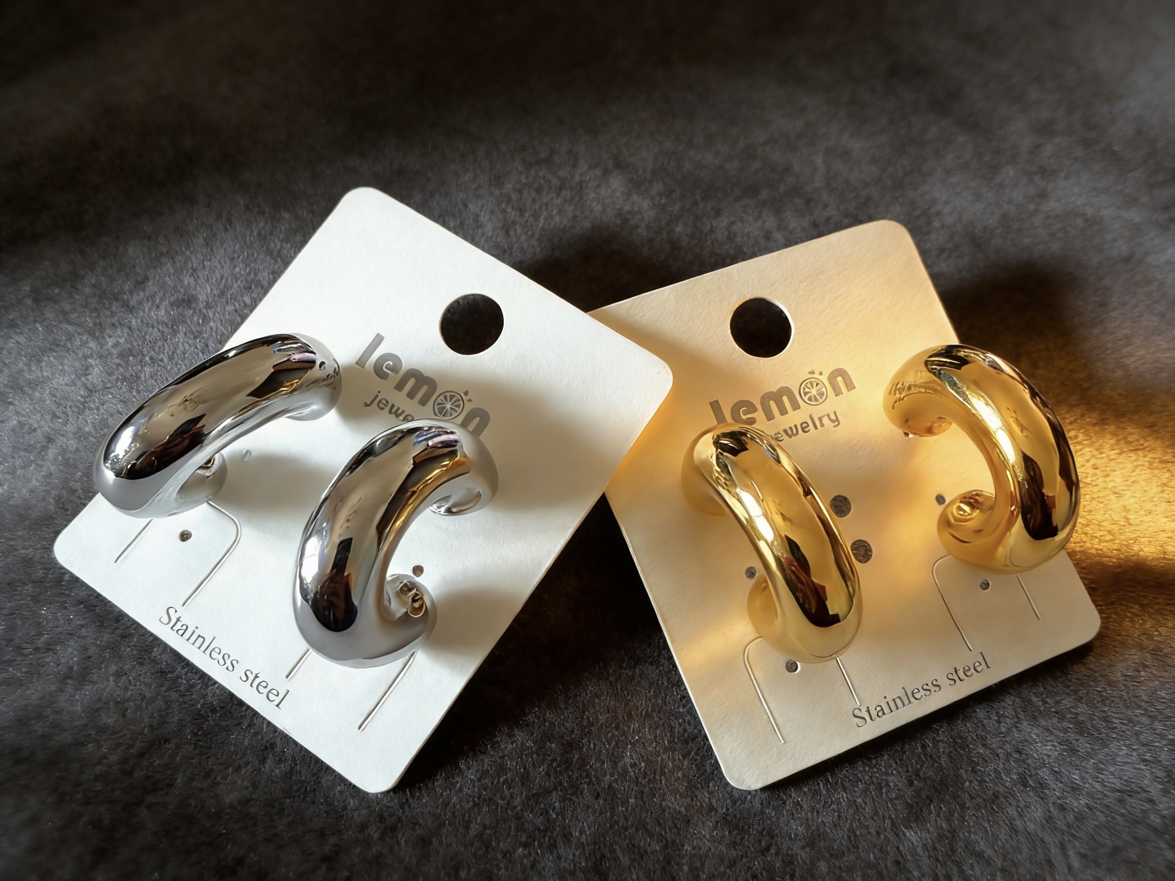 Wholesaler HANA BIJOUX - Half-hoop earrings (large size)