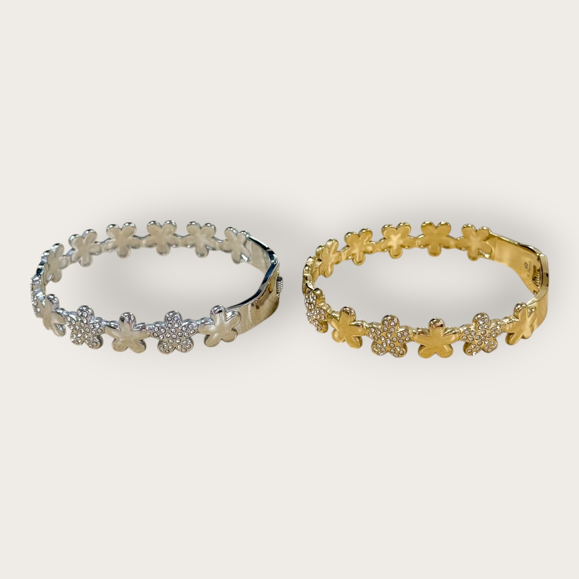 Wholesaler HANA BIJOUX - STEEL FLOWER BANGLE
