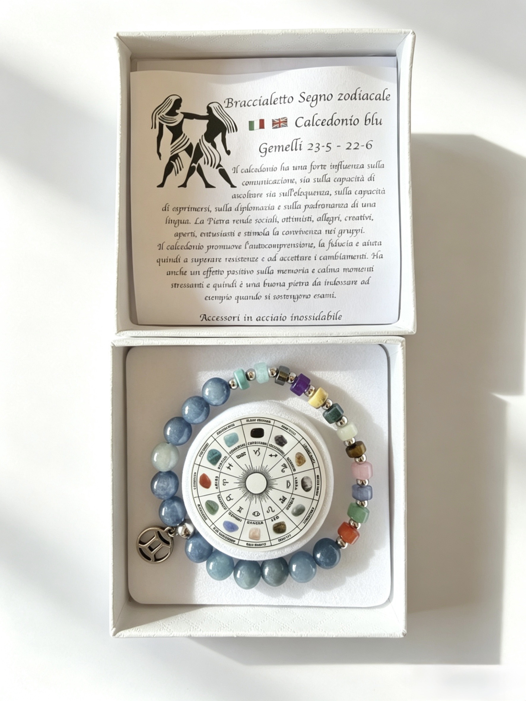 Mayorista HANA BIJOUX - Pulsera Gemelos Calcedonia azul
