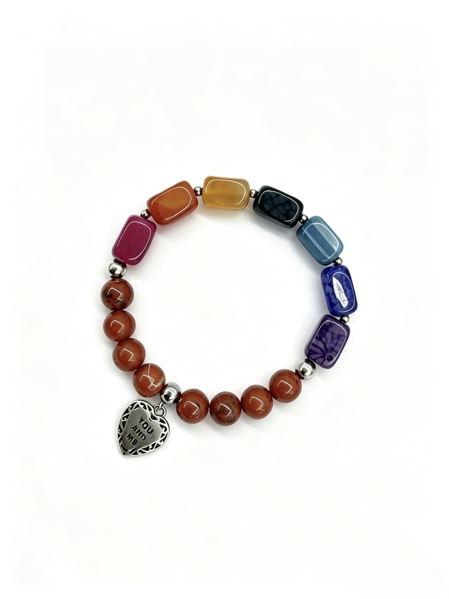 Wholesaler HANA BIJOUX - NATURAL STONE BRACELET: RED JASPER (YOU AND ME)