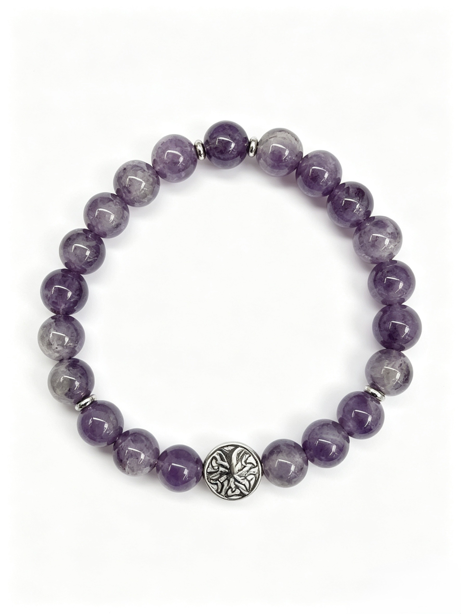 Wholesaler HANA BIJOUX - WOMEN'S BRACELET IN NATURAL STONE: AMETHYST WITH TREE OF LIFE