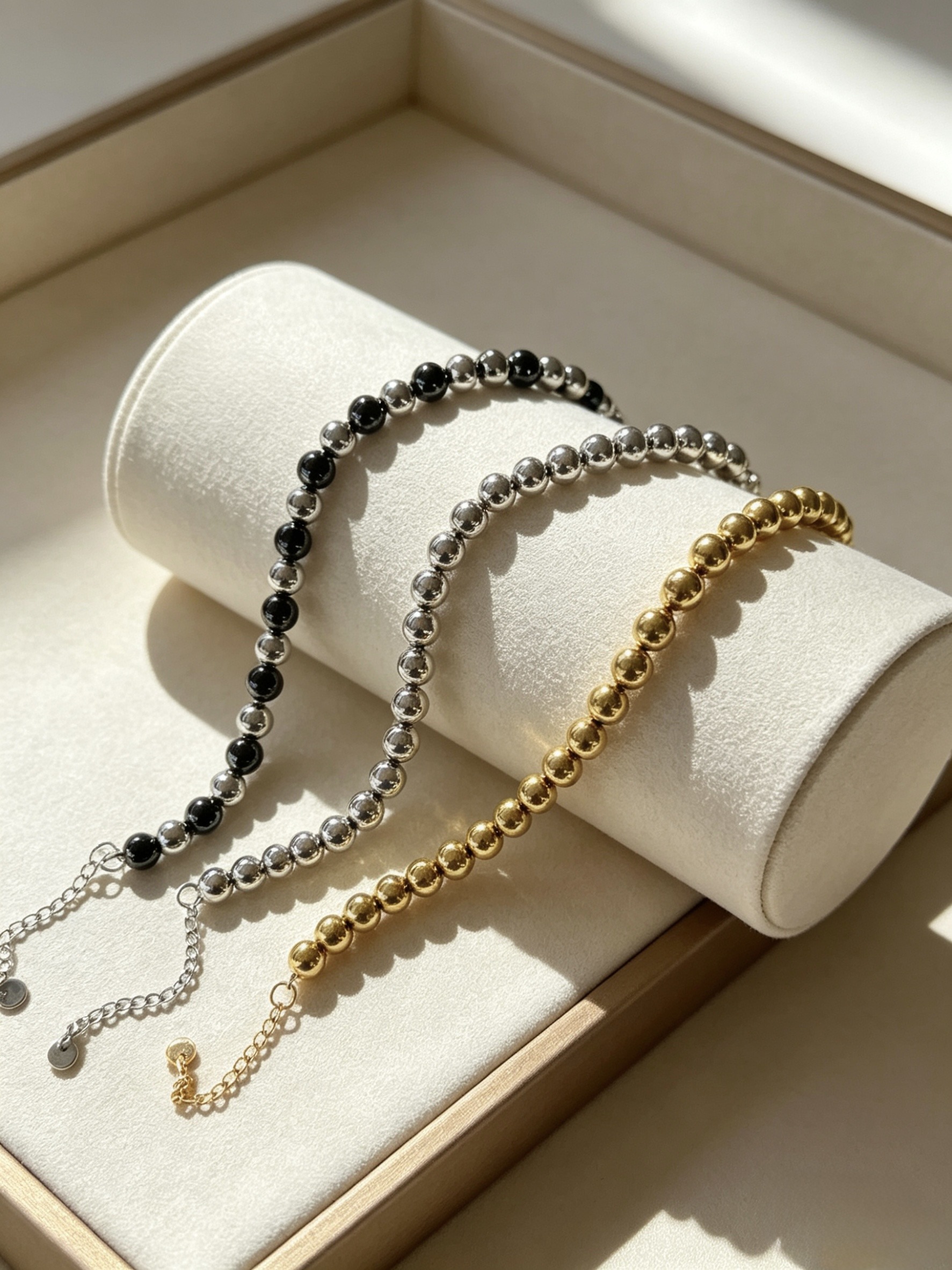Wholesaler HANA BIJOUX - 7mm bead bracelet in stainless steel