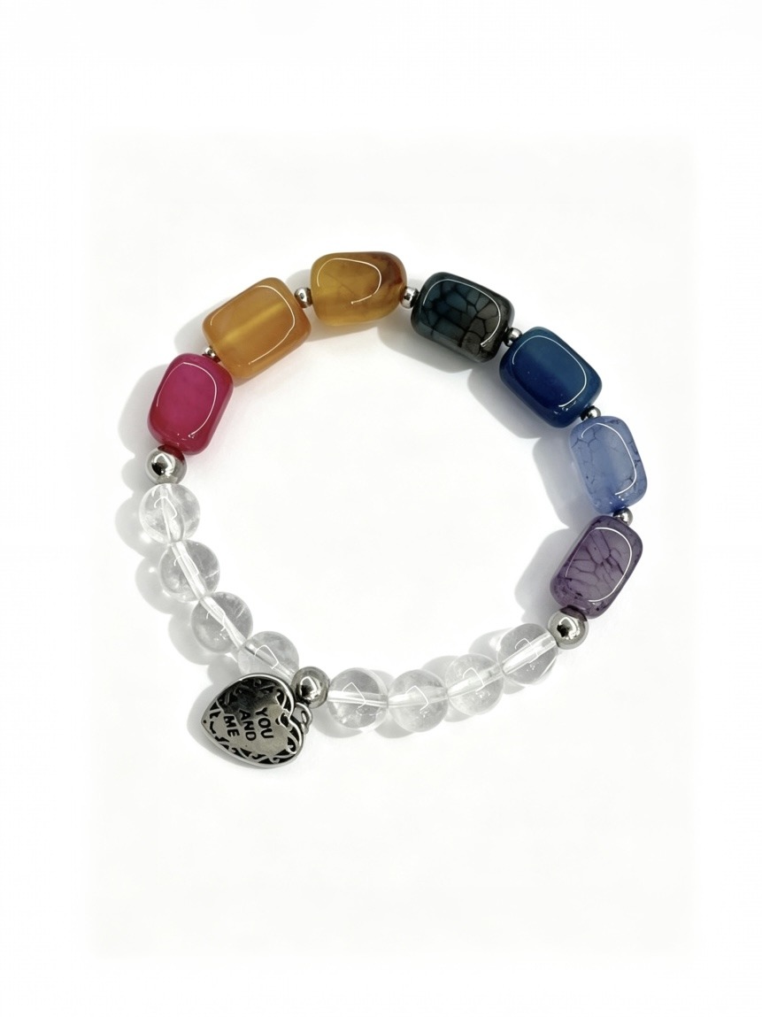 Wholesaler HANA BIJOUX - NATURAL STONE BRACELET: ROCK CRYSTAL (YOU AND ME)