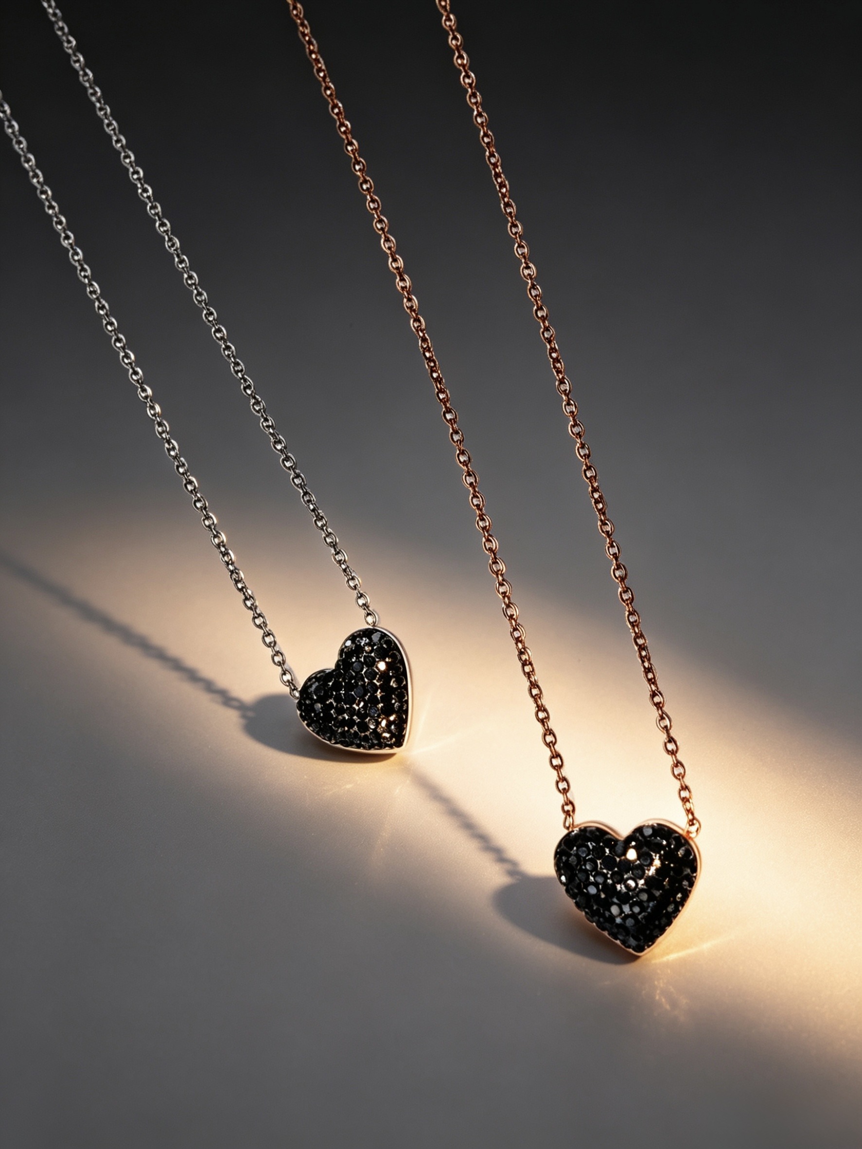 Mayorista HANA BIJOUX - Collar con colgante en forma de corazón negro