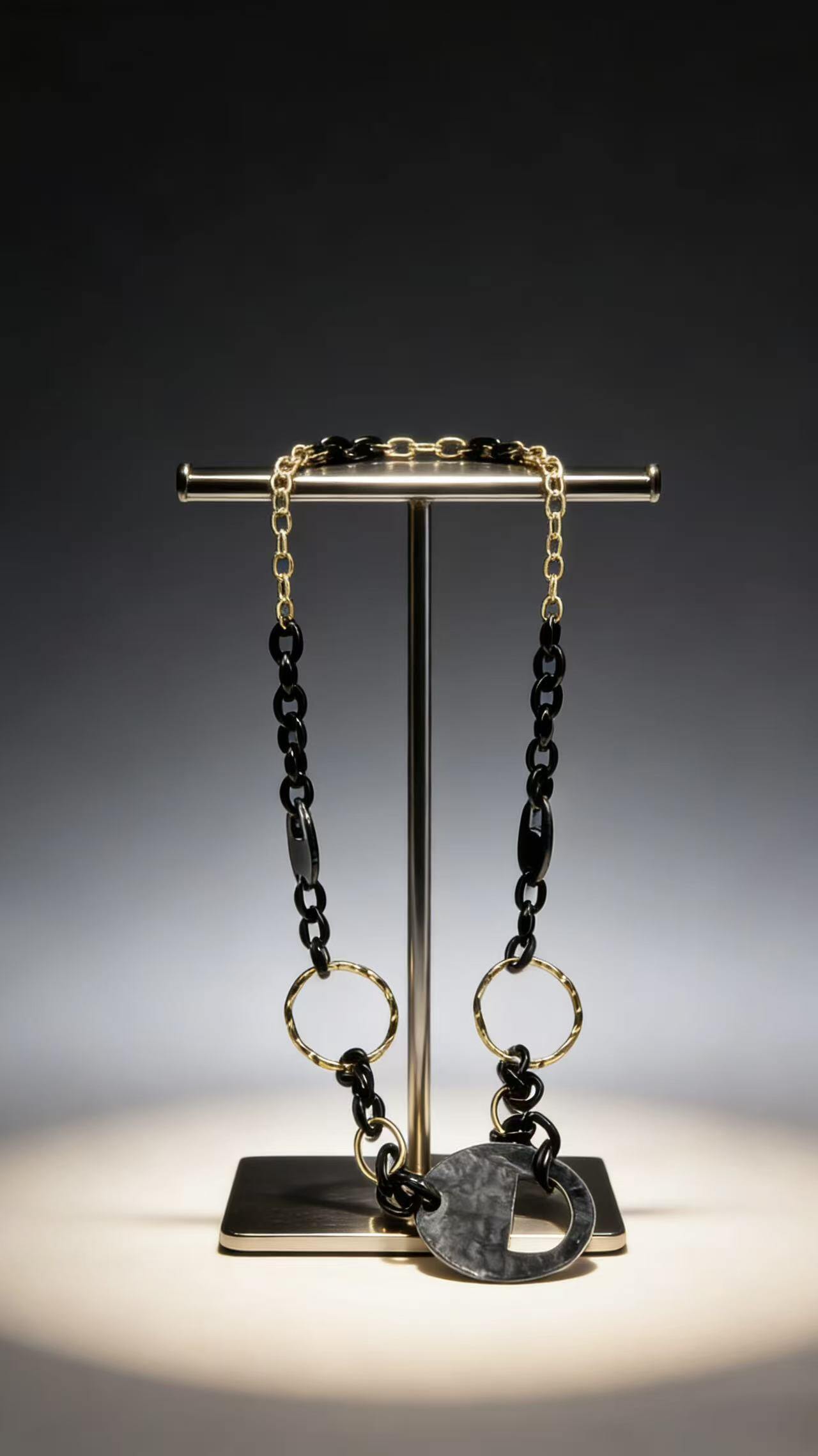 Wholesaler HANA BIJOUX - STEEL AND RESIN NECKLACE
