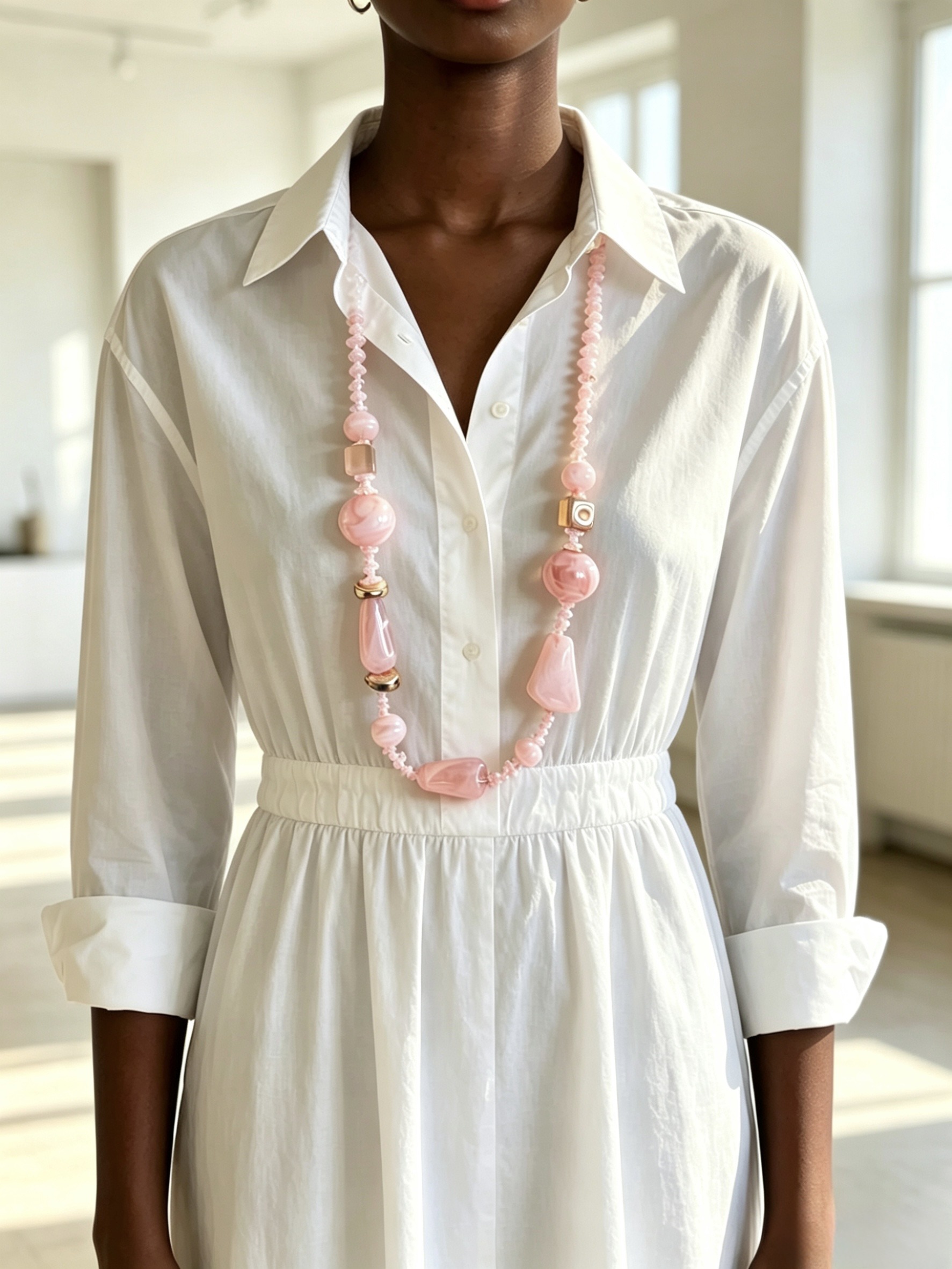 Mayorista HANA BIJOUX - Collar largo con mezcla de piedras duras
