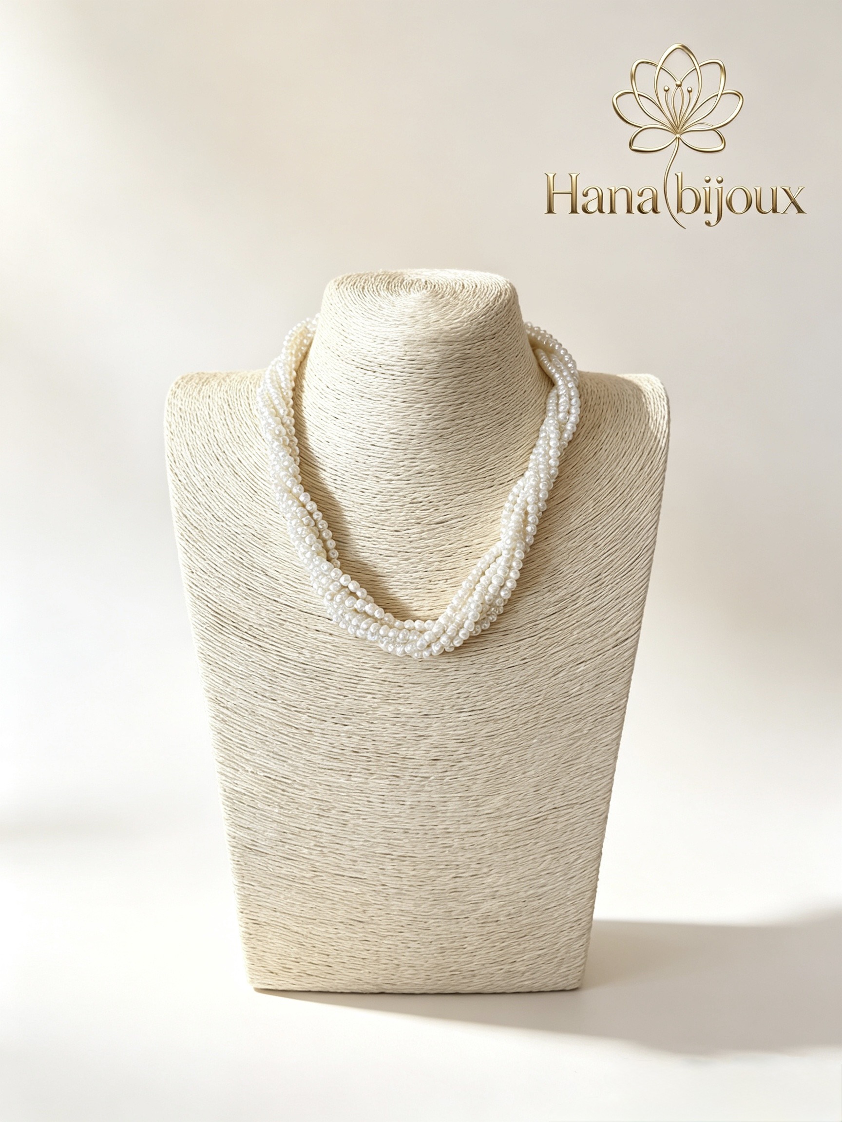 Grossiste HANA BIJOUX - Collier ras du cou torsadé en perles