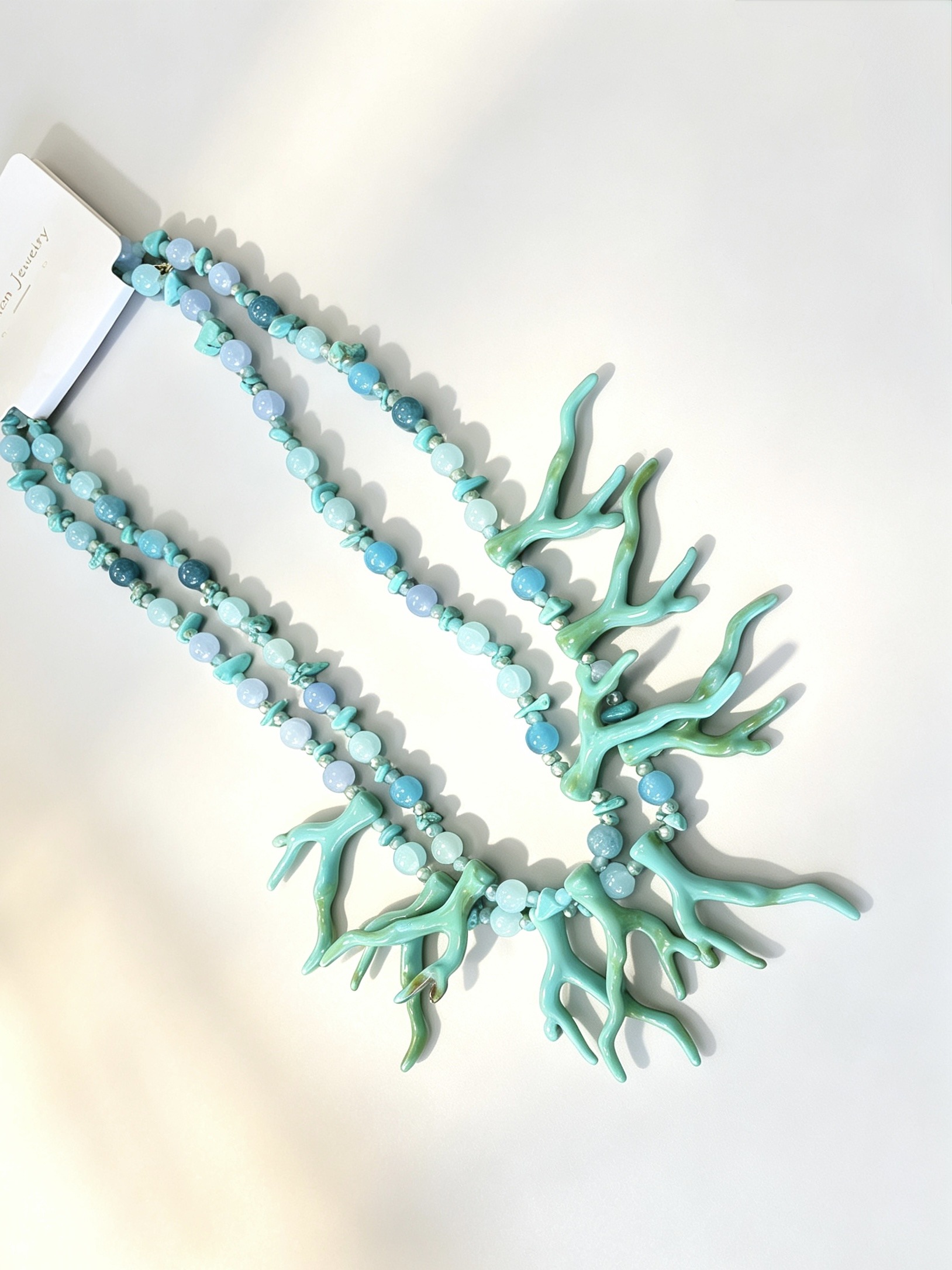 Grossista HANA BIJOUX - Collana Marina con Rami di Corallo Naturale e Pietre Semipreziose