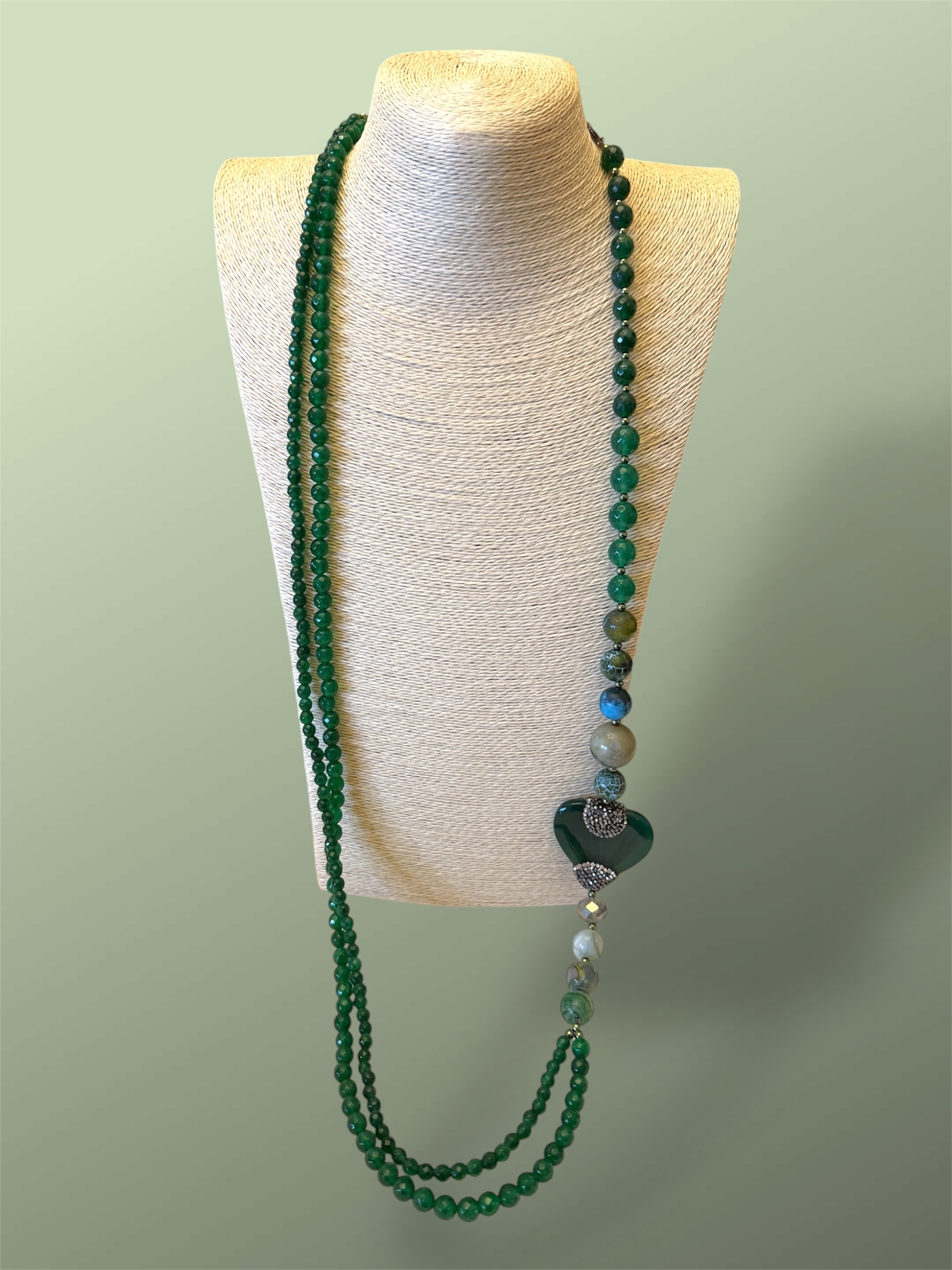 Wholesaler HANA BIJOUX - Long necklace heart stone