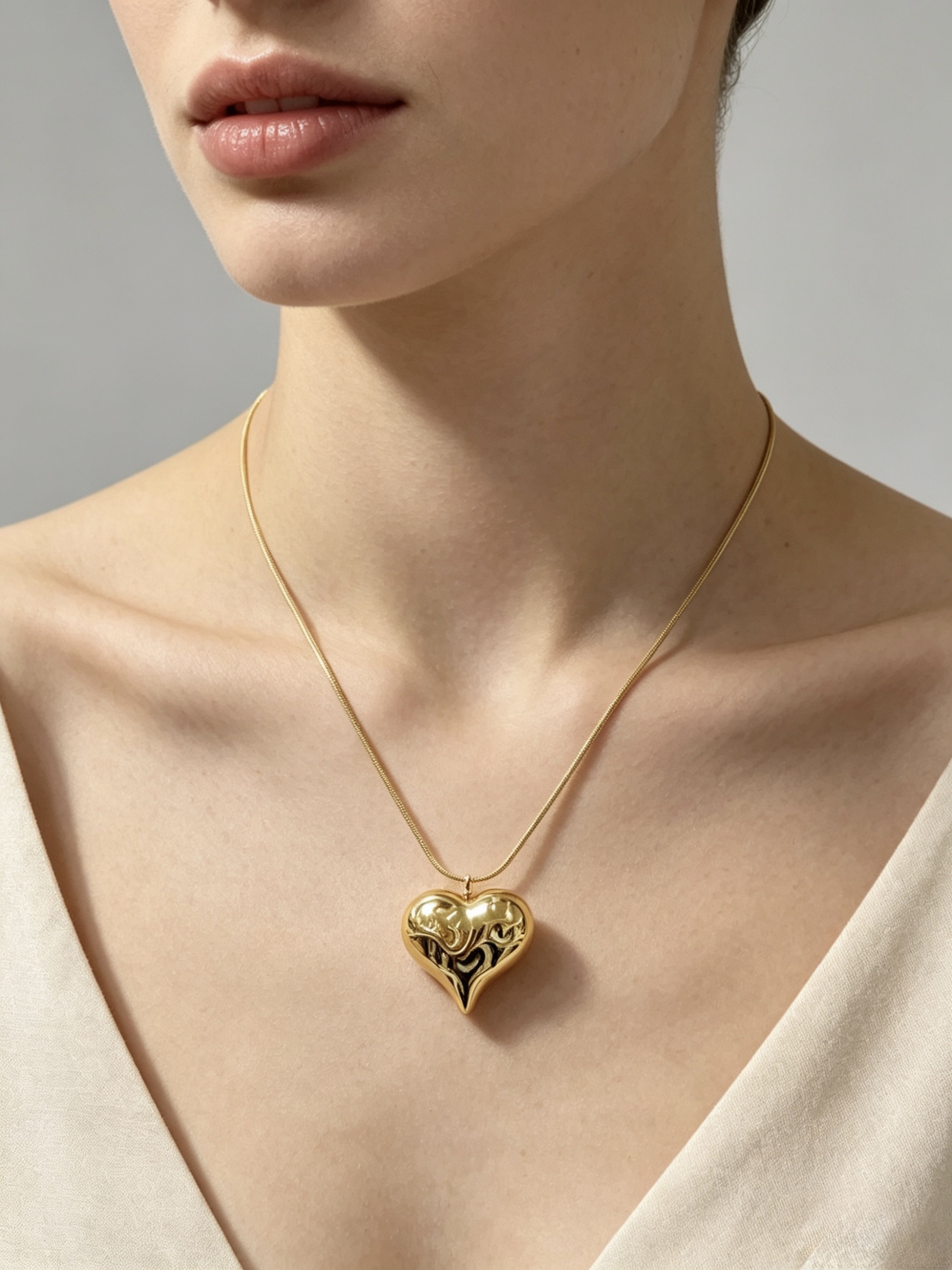 Mayorista HANA BIJOUX - Collar con corazón tallado