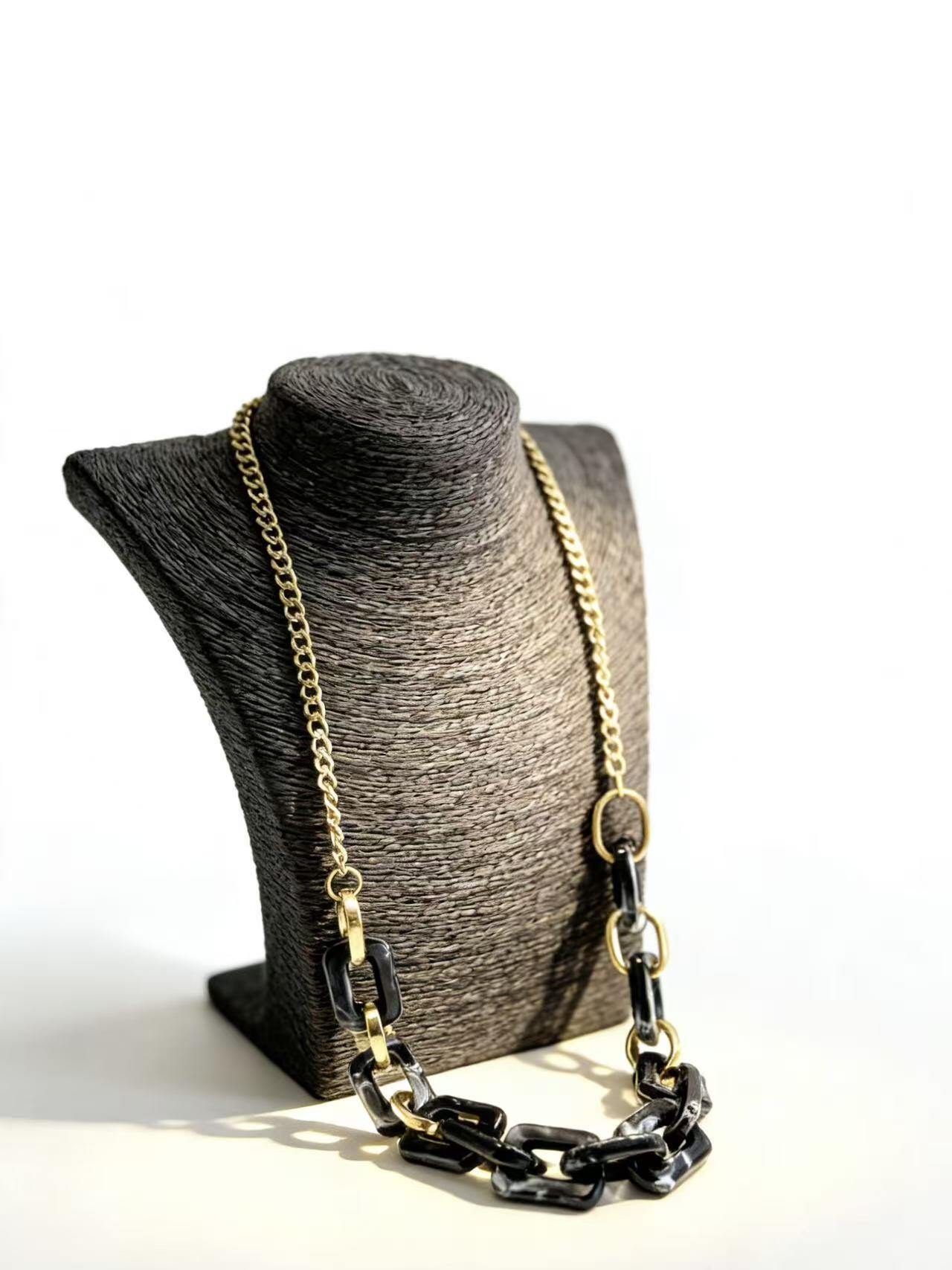 Wholesaler HANA BIJOUX - STEEL AND RESIN NECKLACE