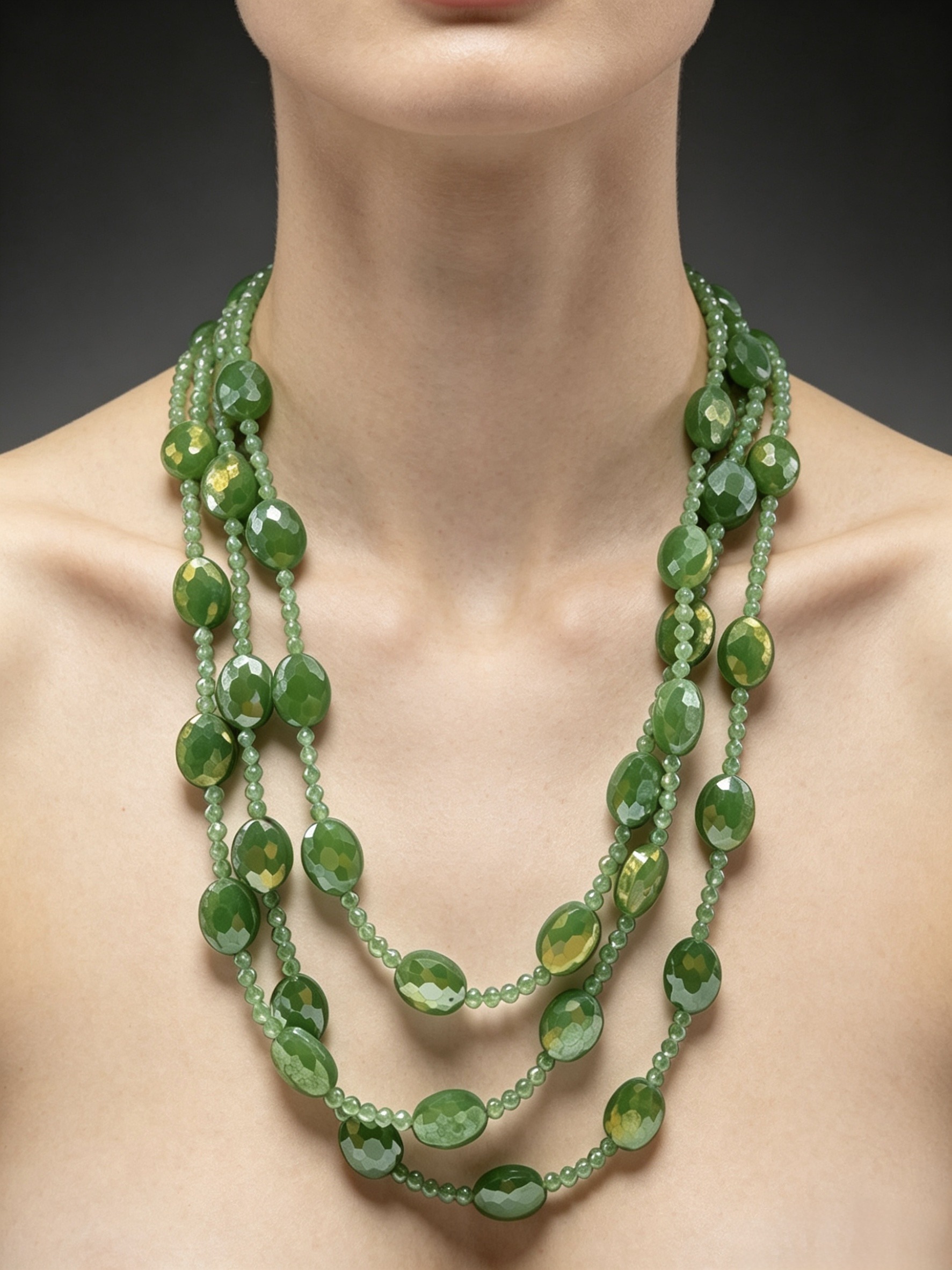 Mayorista HANA BIJOUX - Collar de tres hilos degradado