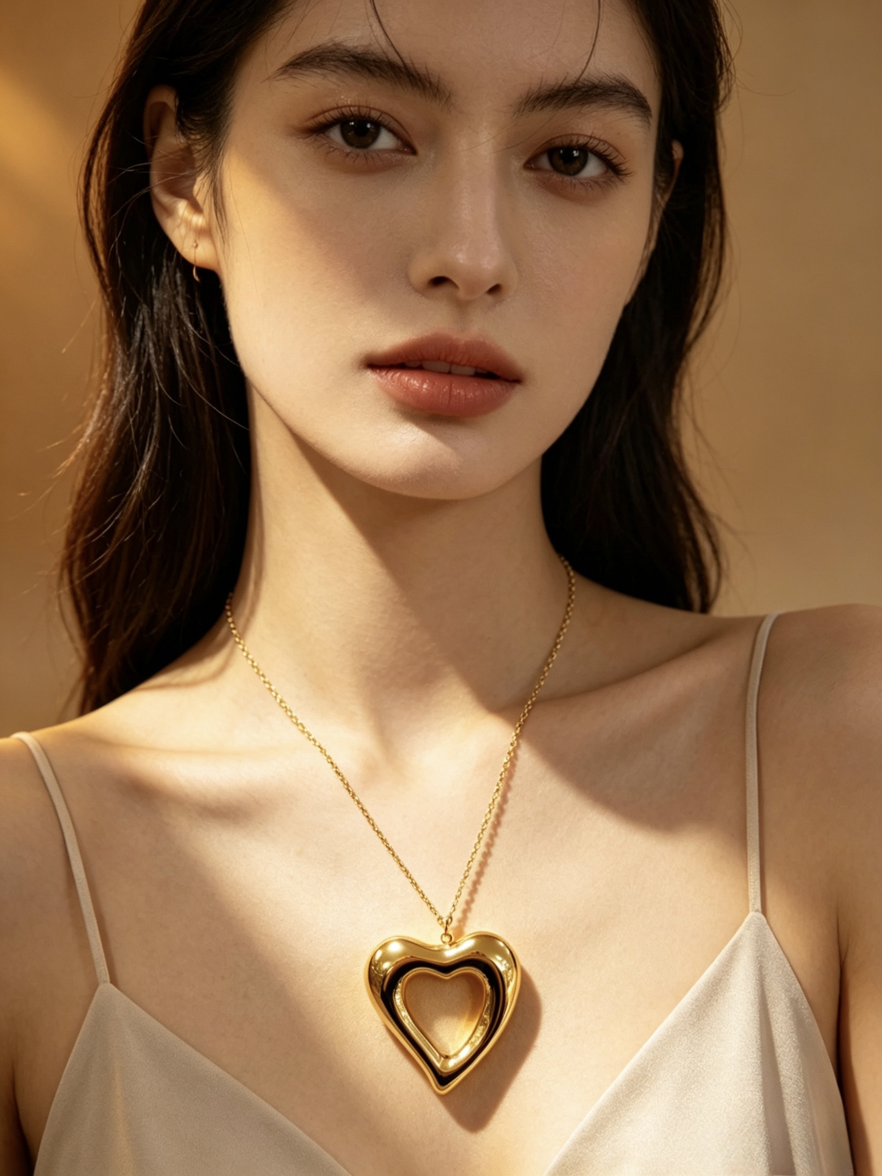 Mayorista HANA BIJOUX - Collar maxi corazón calado