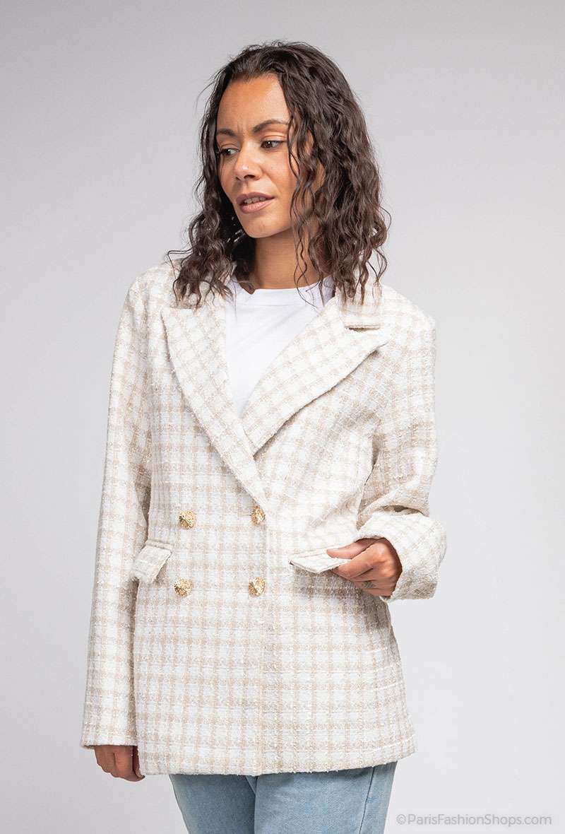 Grossiste HANAYAKA - Veste tweed texturé