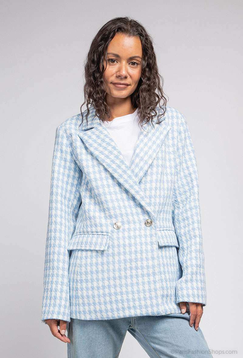 Grossiste HANAYAKA - Veste tweed texturé pied de poule