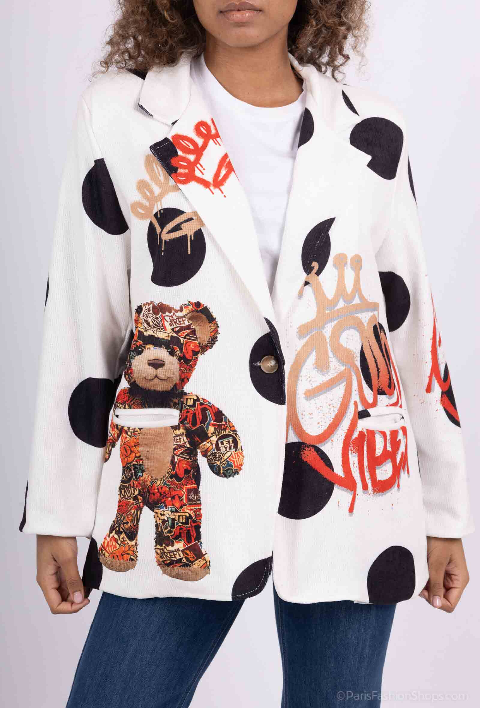 Grossiste Happy Look - Veste blazer imprimé COCO