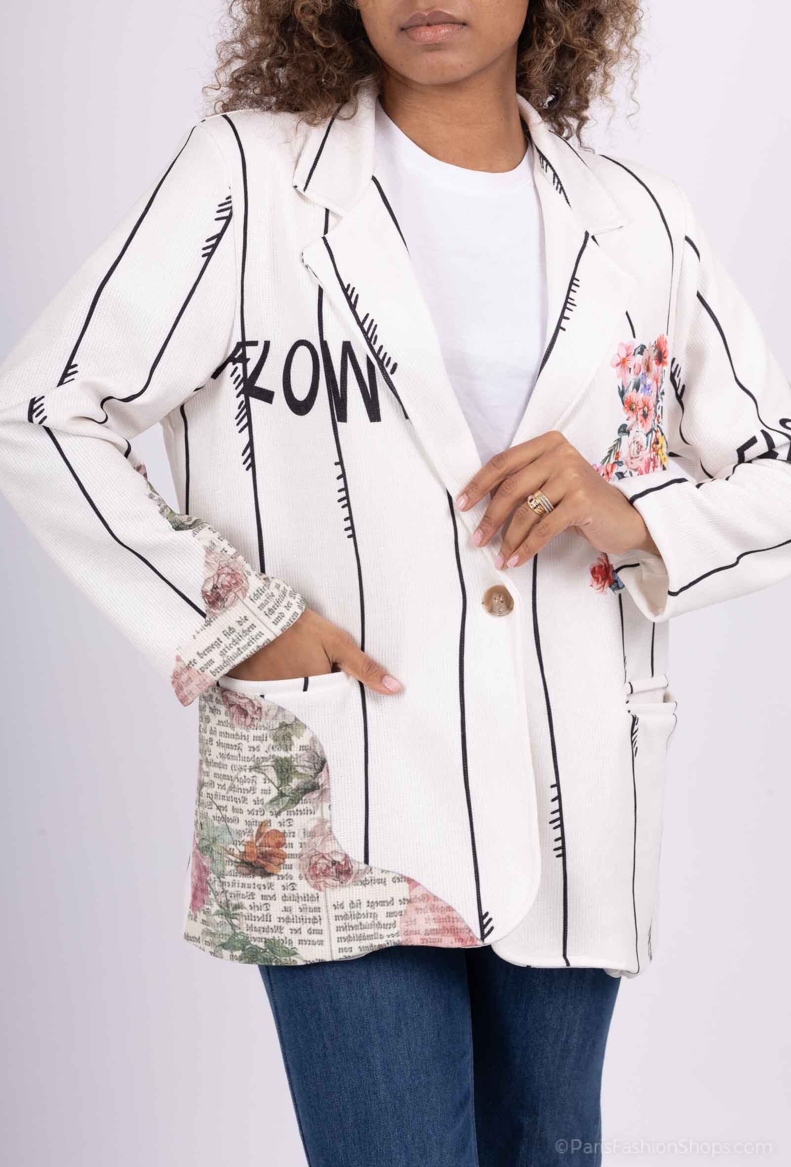 Grossiste Happy Look - Veste blazer imprimé COCO