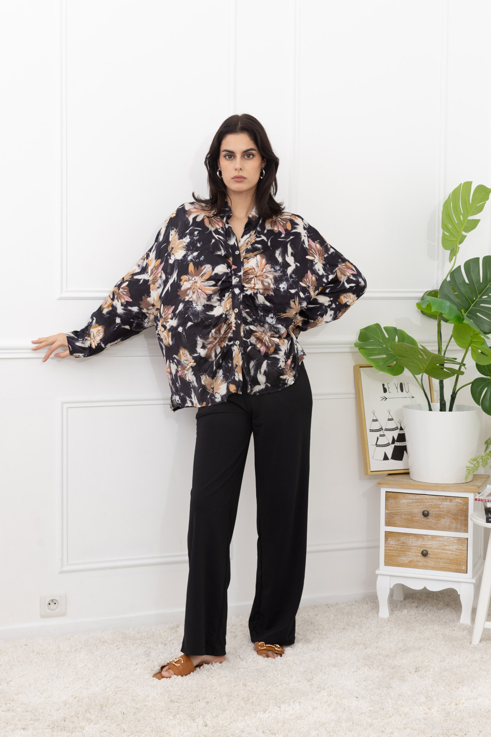 Grossiste Happy Look - Blouse en soie imprimée