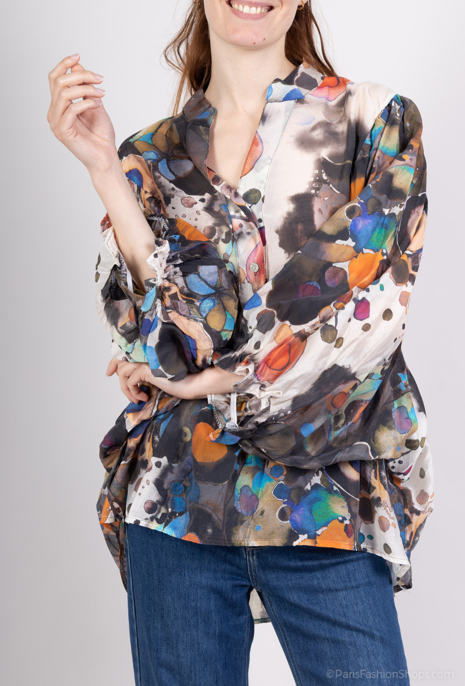 Grossiste Happy Look - Blouse Fleurie en tencel – Légèreté & Féminité
