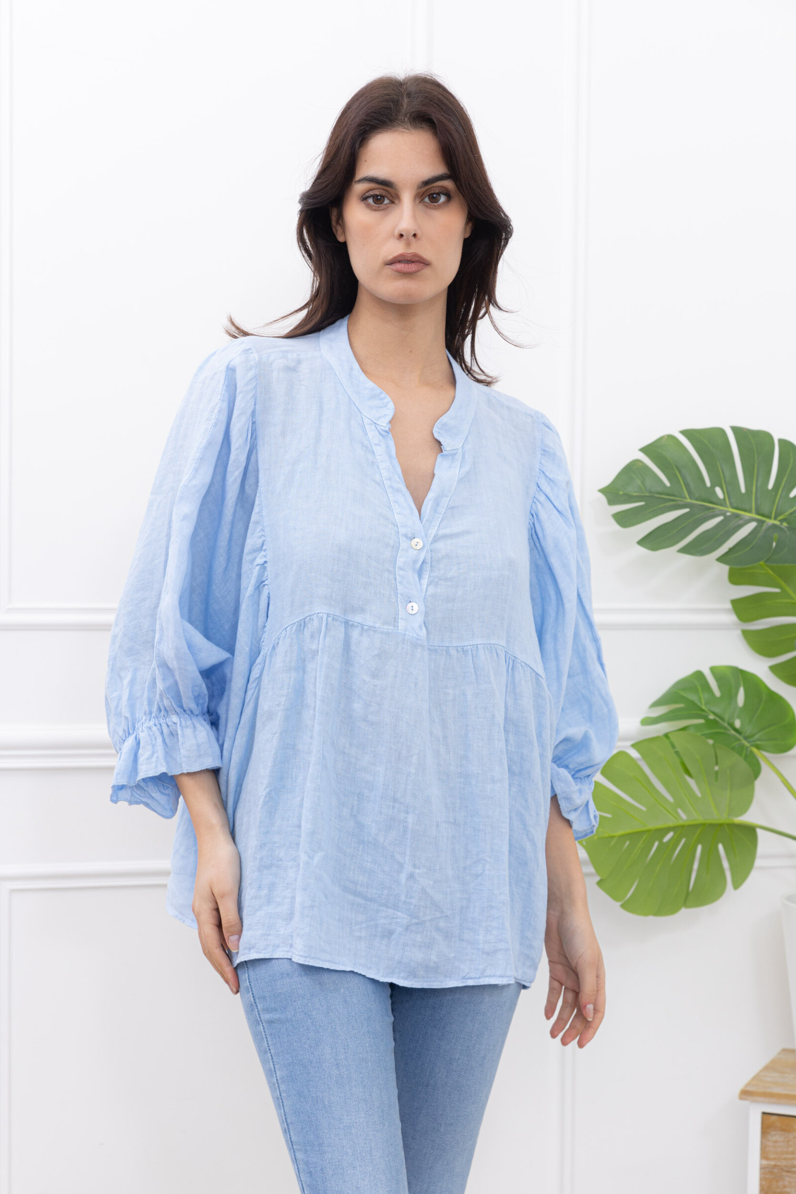 Grossiste Happy Look - Blouse large en lin