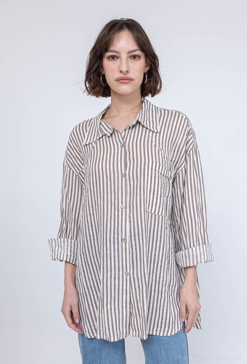 Grossista Happy Look - Camicia oversize a strisce