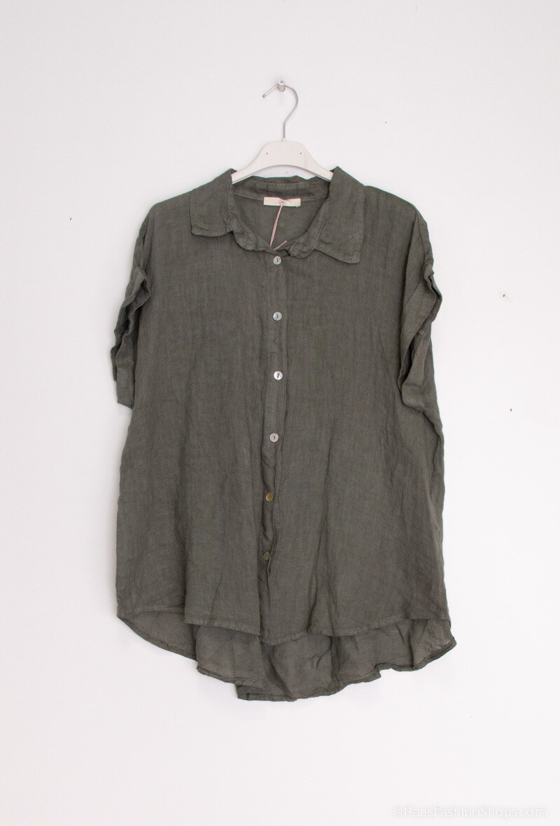 Grossista Happy Look - Camicia di lino classica - maniche corte