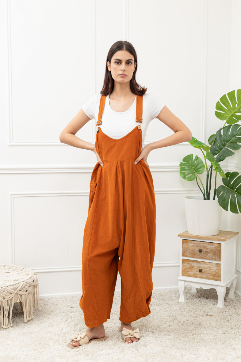 Grossiste Happy Look - Salopette oversize en velours côtelé