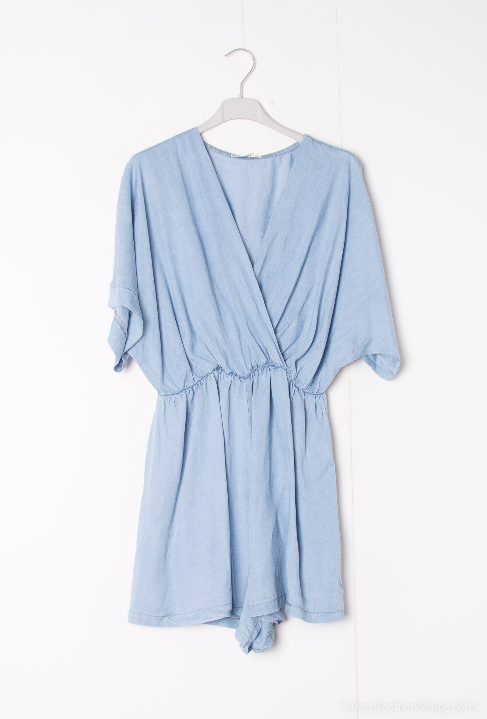 Wholesaler Happy Look - Tencel Denim effect combi-short-relaxed style & feminine touch