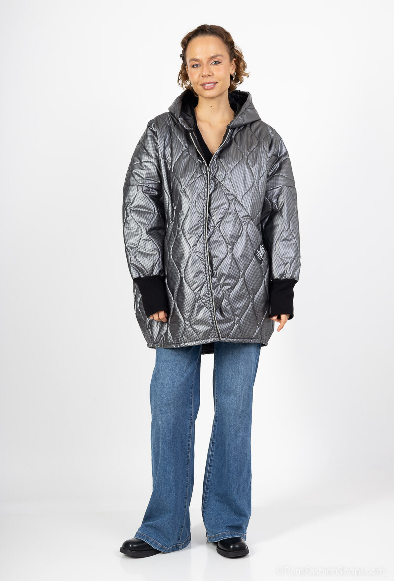 Grossiste Happy Look - Doudoune oversize imprimée métalisé JASMIN