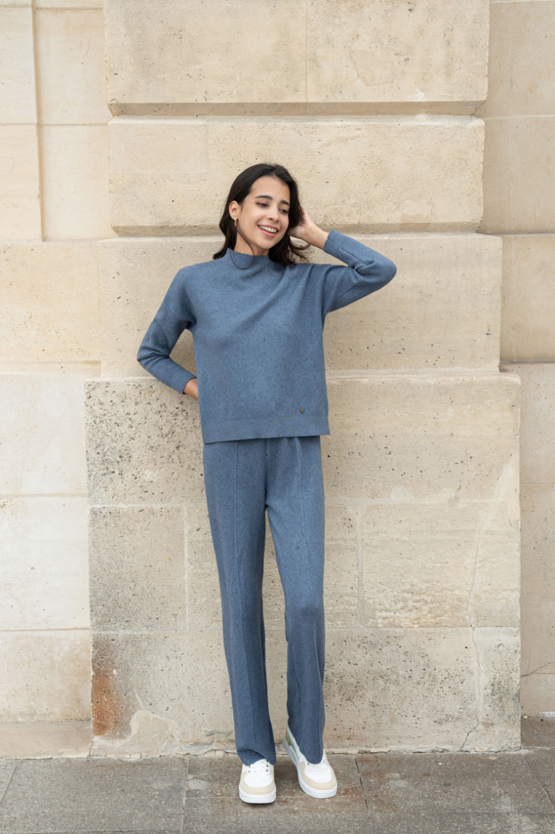 Grossiste Happy Look - Ensemble en maille pull et pantalon