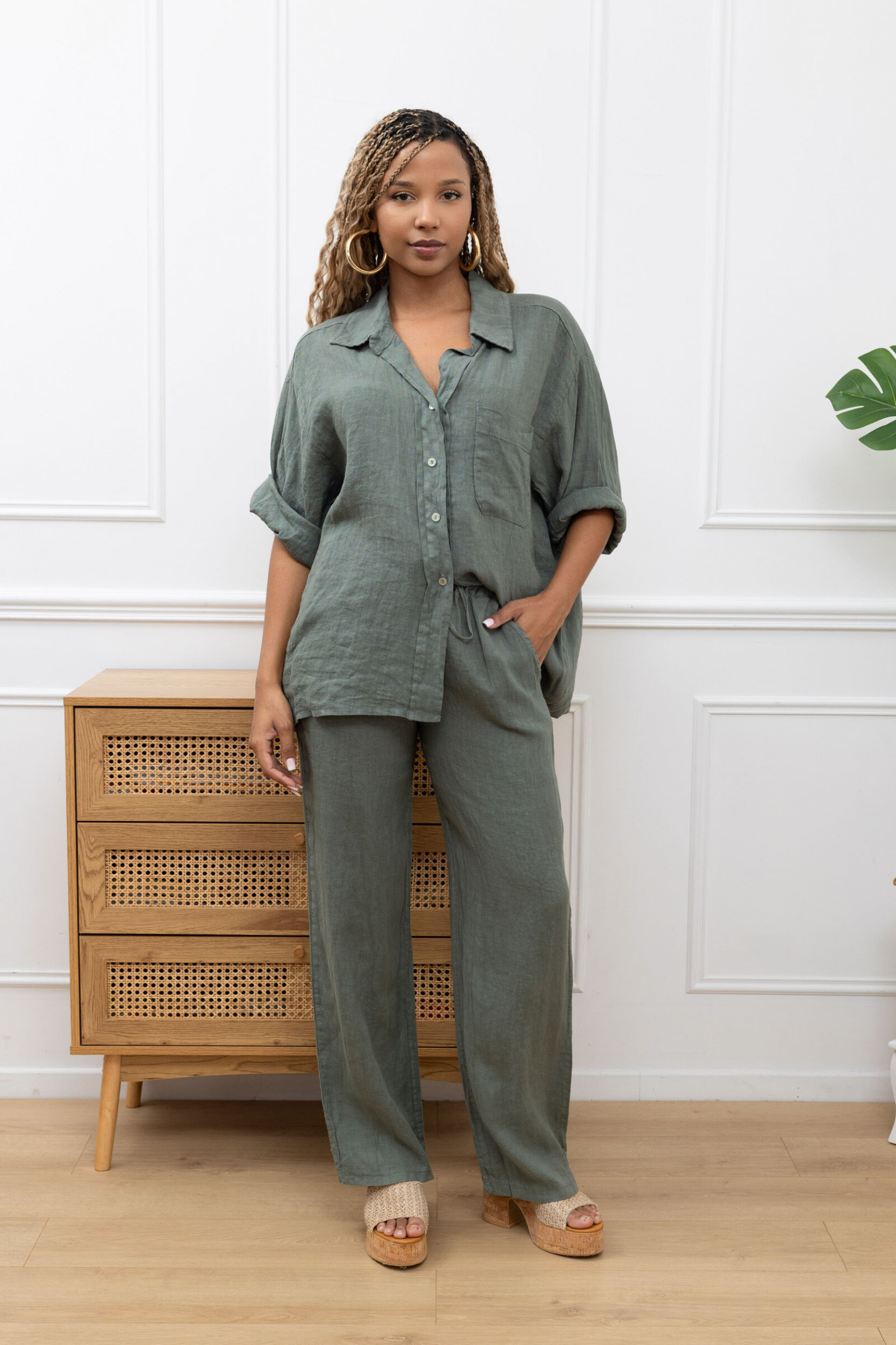 Grossista Happy Look - Set in lino a due pezzi - Eleganza naturale e comfort