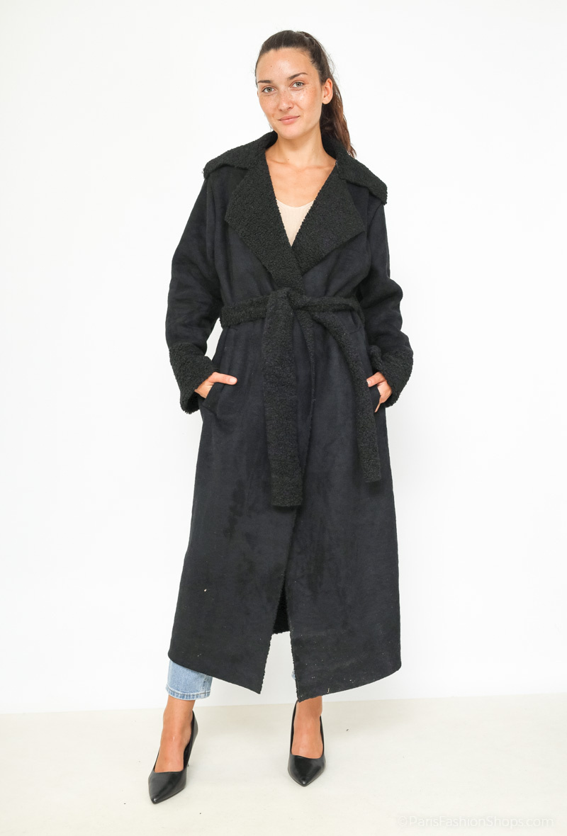 Grossiste Happy Look - Manteau long sans manches en fausses fourrure
