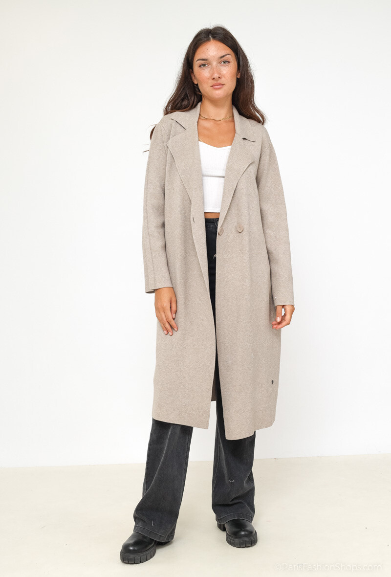 Grossiste Happy Look - Long manteau en maille LORIANE