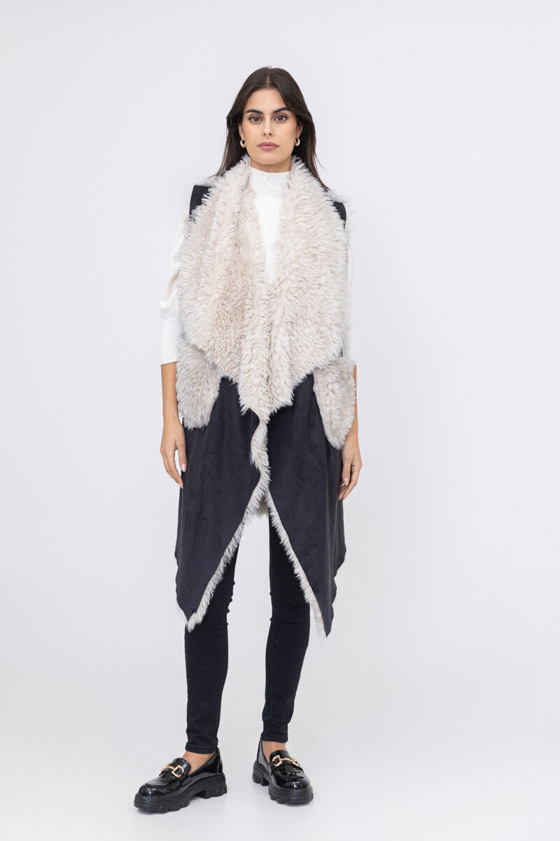 Grossiste Happy Look - Vest longue en fausse fourrure