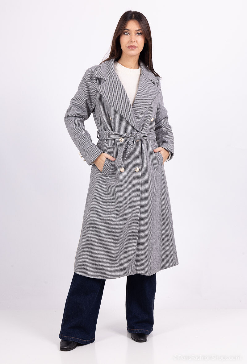 Grossiste Happy Look - Manteau long à cienture