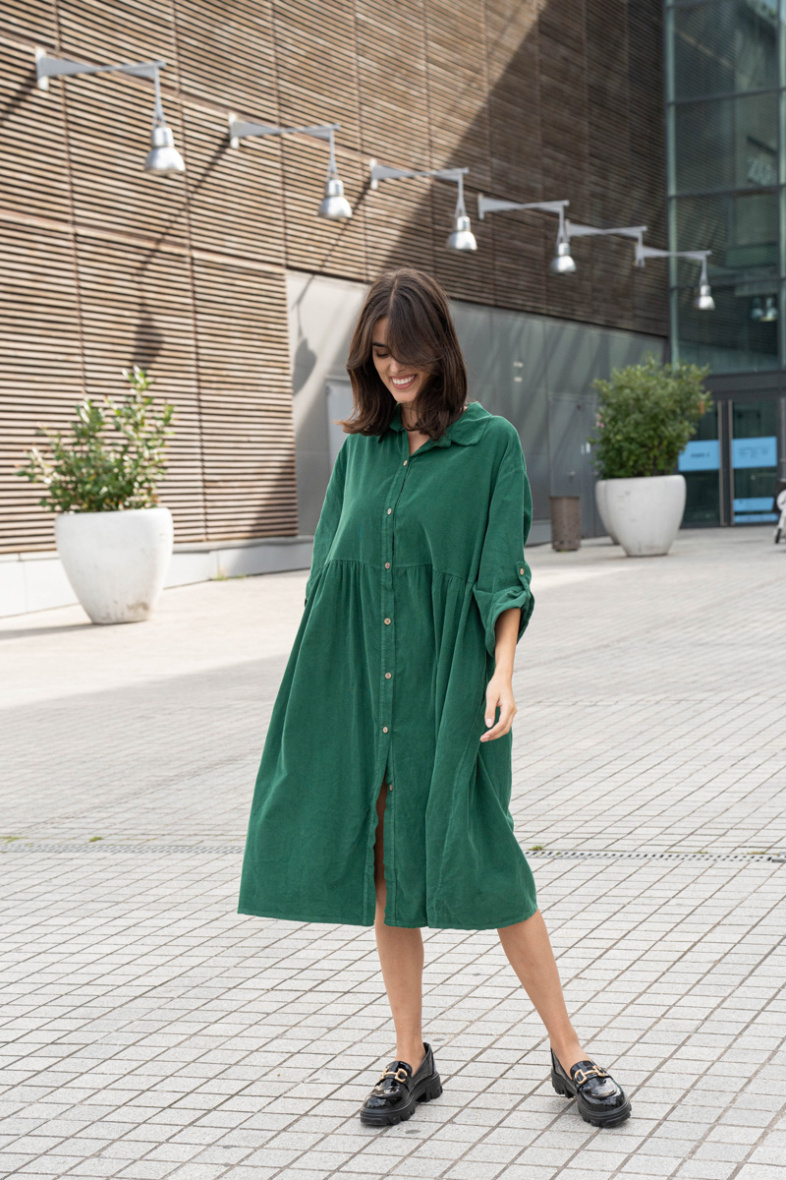 Wholesaler Happy Look - Corduroy shirt dress