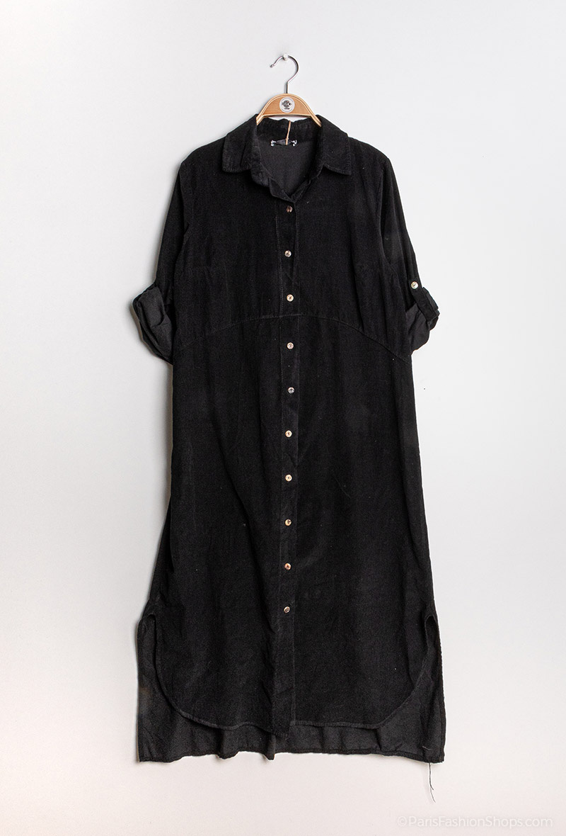 Wholesaler Happy Look - Long corduroy shirt dress