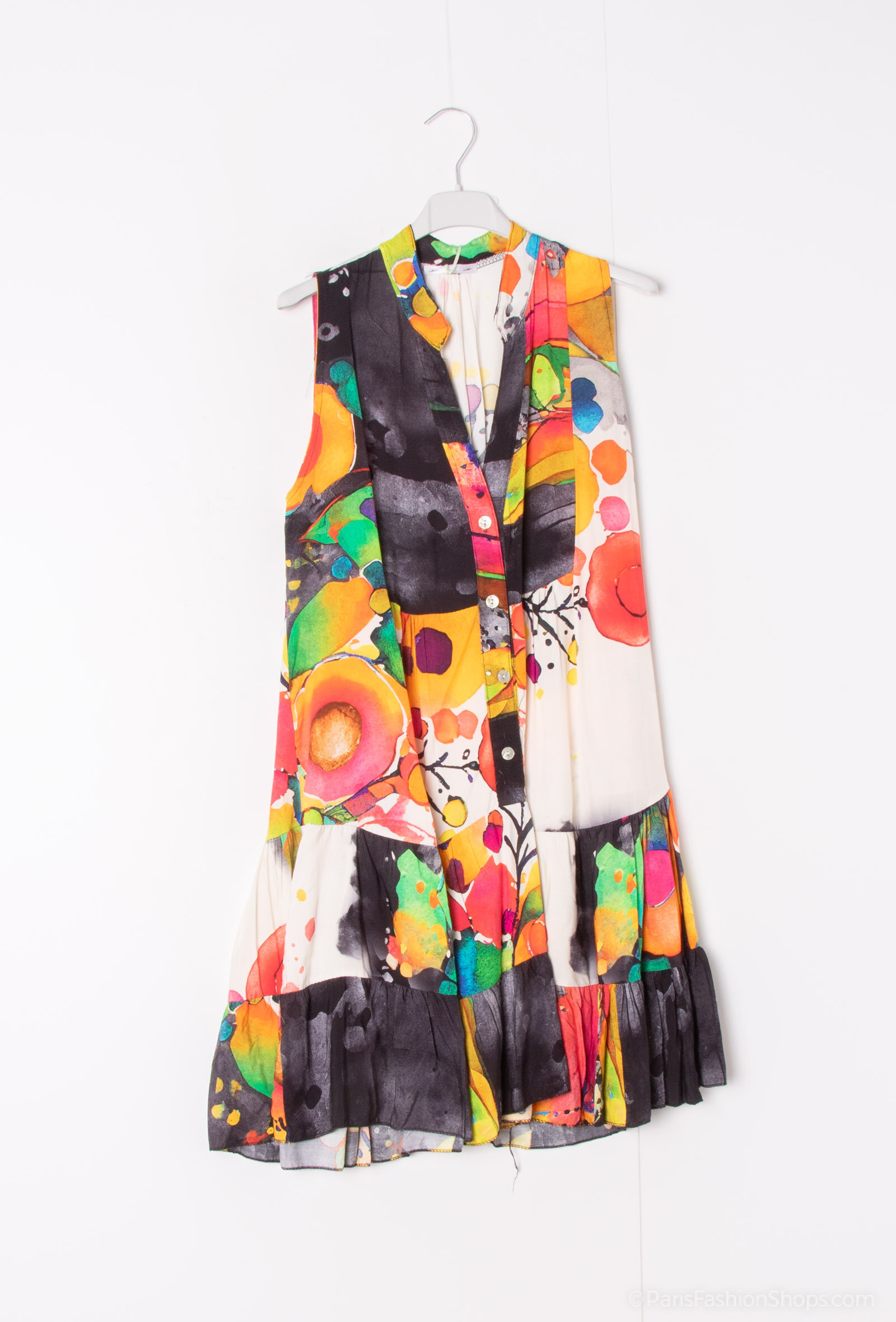 Großhändler Happy Look - Bedrucktes Rüschen-Minikleid - Leichtigkeit & Sommerlicher Charme