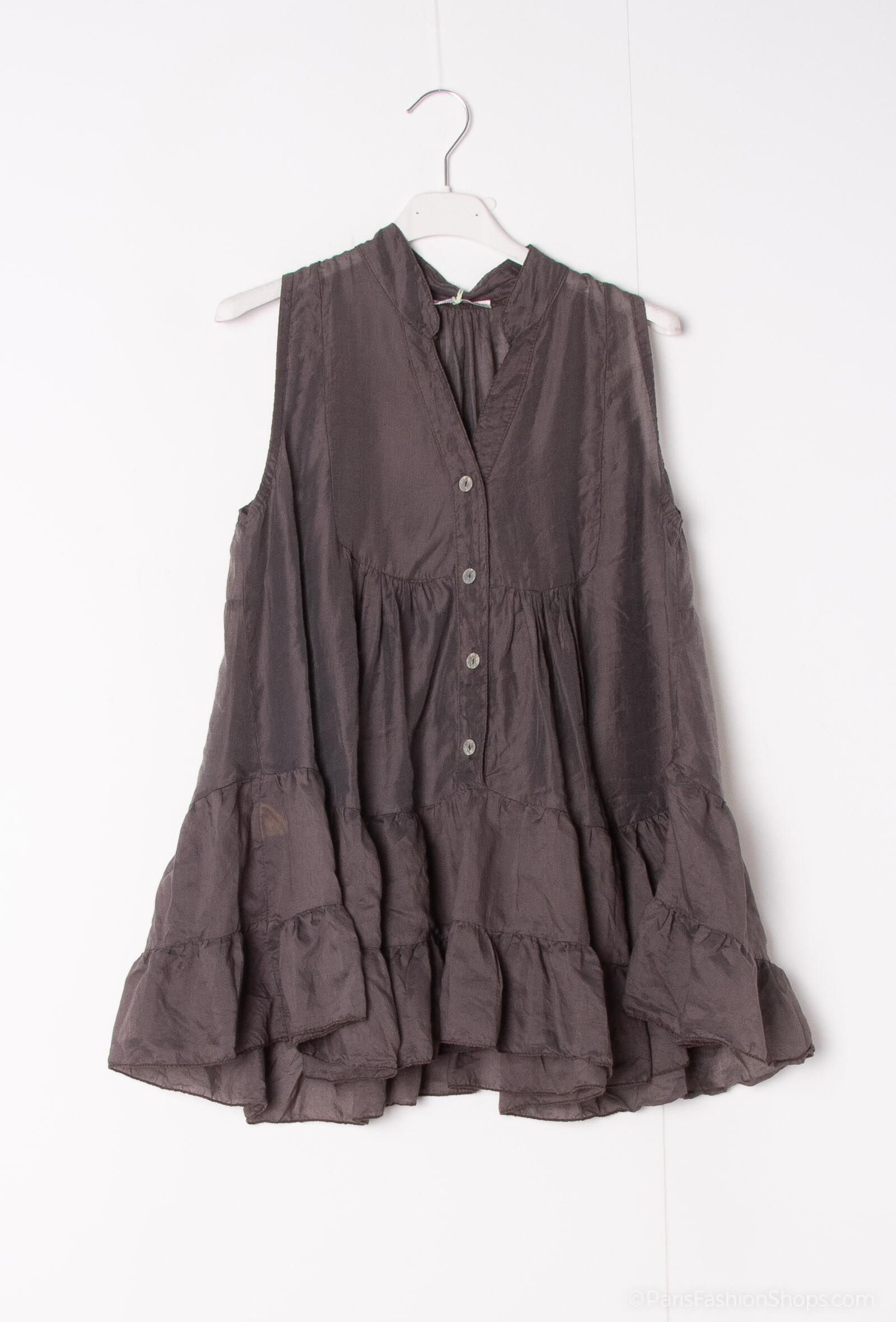 Mayorista Happy Look - Top sin mangas en Tencel con volantes - dulzura natural y detalle refinado