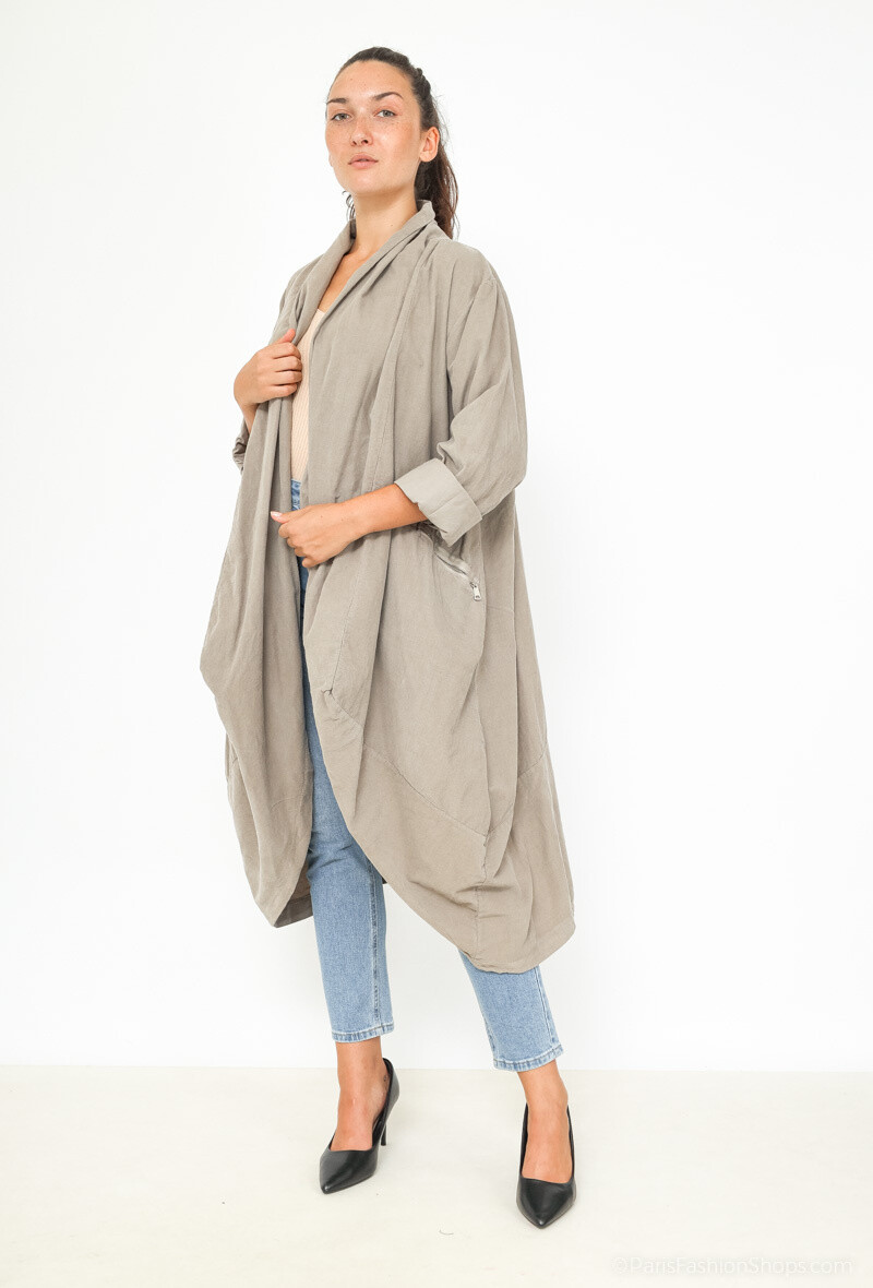 Grossista Happy Look - Giacca stile redingote in velluto a coste
