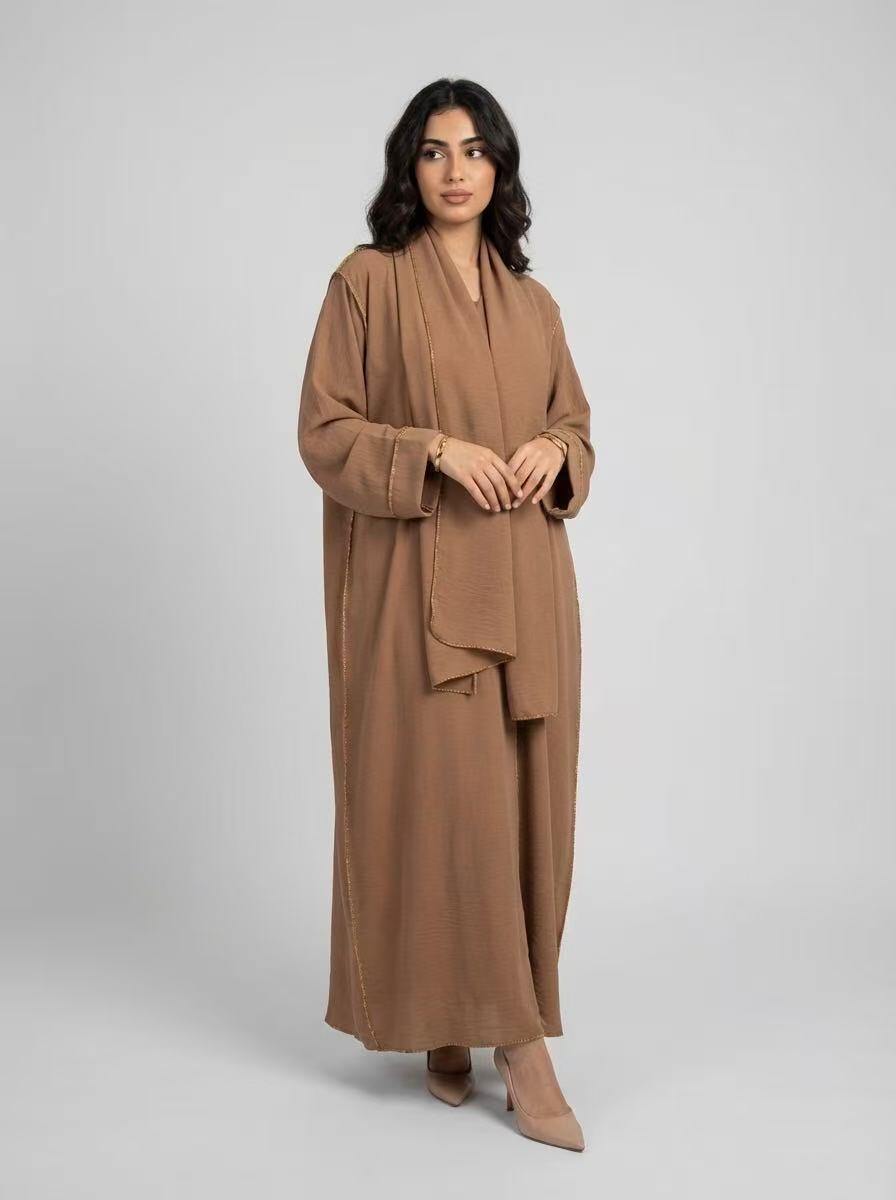 Grossiste HD DIFFUSION - Abaya Élégante 2 Pièces avec Écharpe