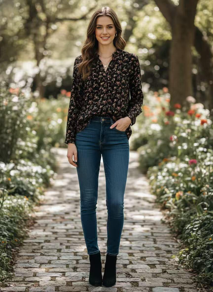 Grossiste HD DIFFUSION - Chemise Flora Noire