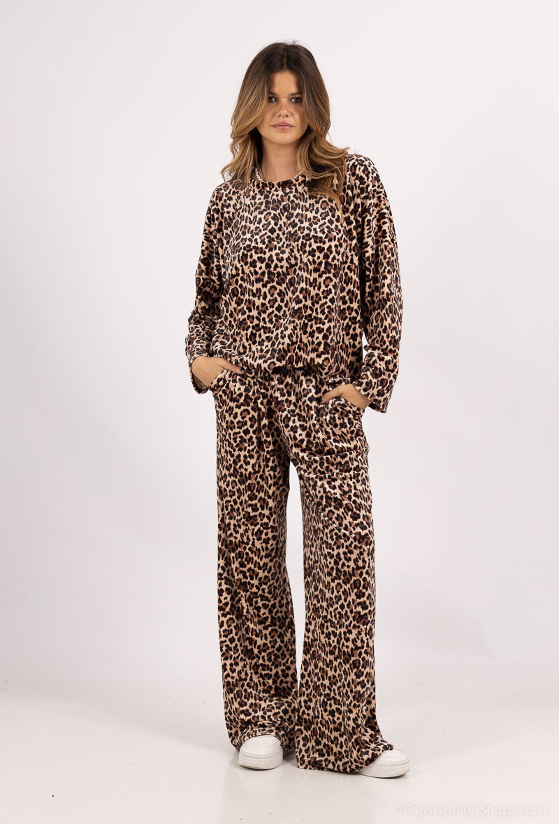 Mayorista HD Diffusion - Conjunto terciopelo estampado leopardo