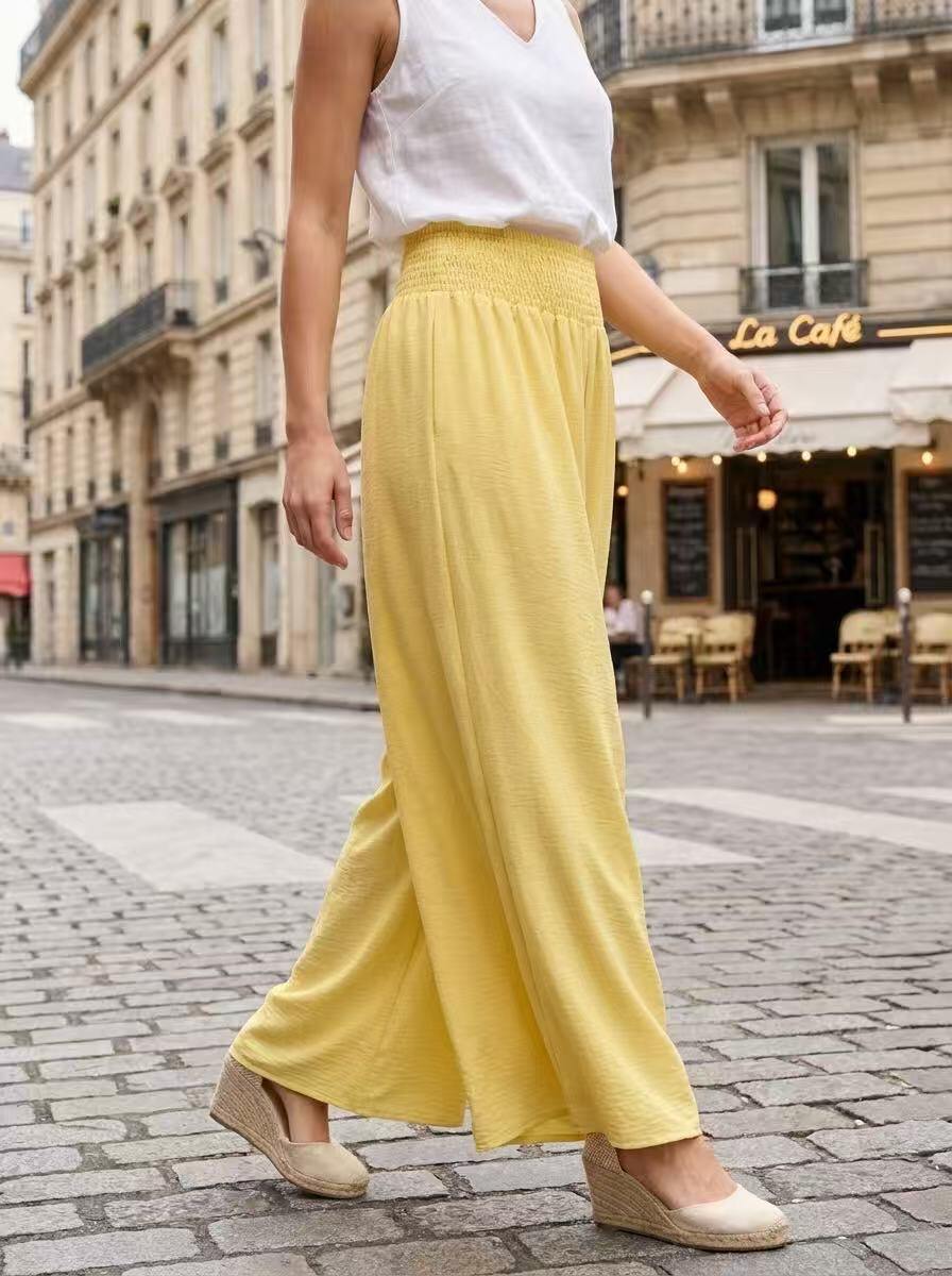 Grossista HD DIFFUSION - Pantaloni Fluidi con Vita Arricciata