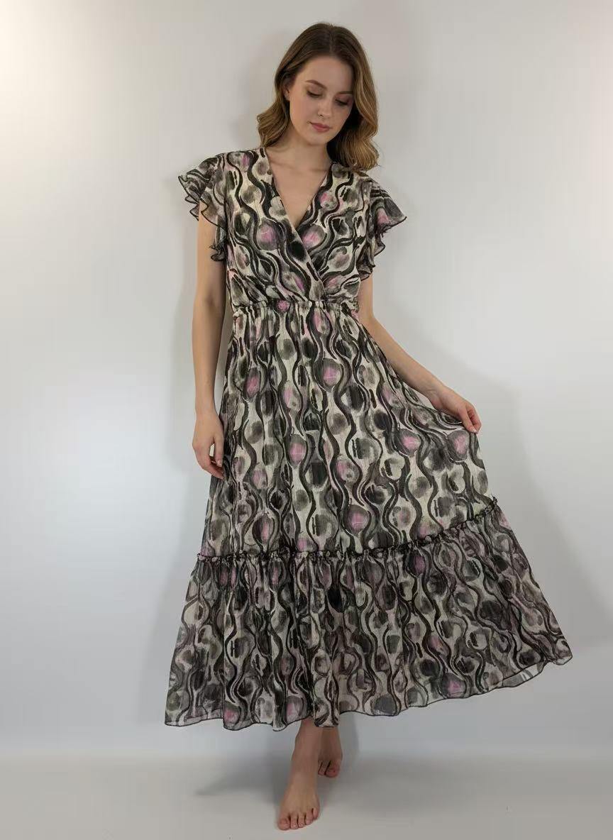 Grossiste HD DIFFUSION - Robe Longue Imprimé Abstrait