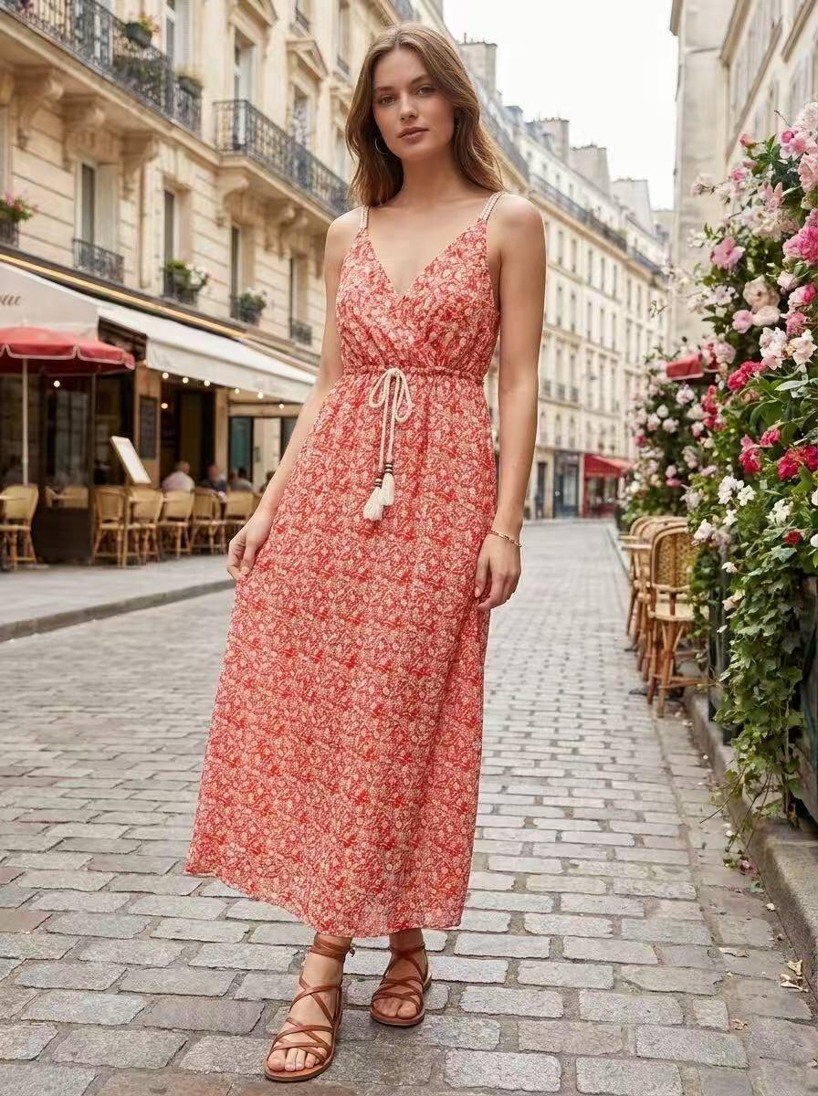 Grossiste HD DIFFUSION - Robe Longue Fleurie Bohème Chic