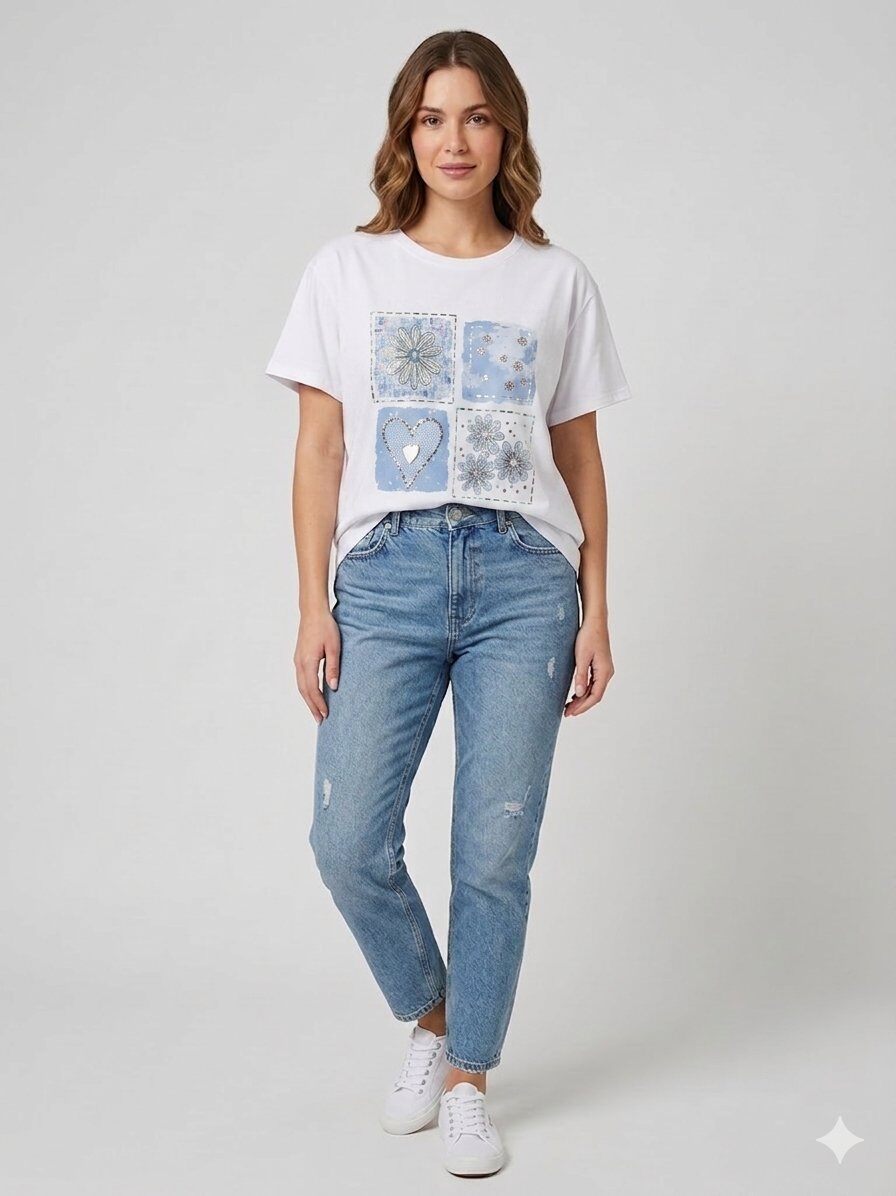Großhändler HD DIFFUSION - Eleganz Bedrucktes T-Shirt