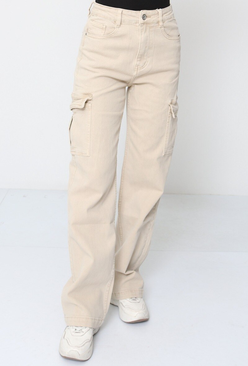 Wholesaler HELLO MISS - Cargo wideleg jeans